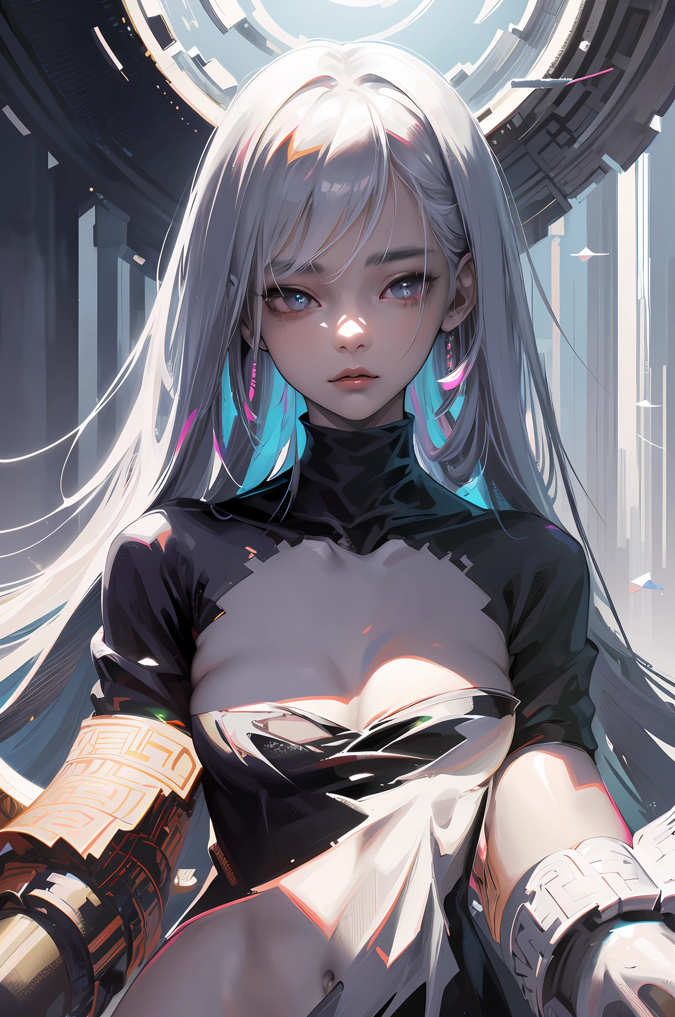 anime girl with white hair and black clothes posing naked, extremely detailed artgerm, detailed digital anime art, artgerm on artstation pixiv, guweiz on pixiv artstation, guweiz on artstation pixiv, fanart best artstation, :: rossdraws, trending on artstation pixiv, rossdraws 2. 5