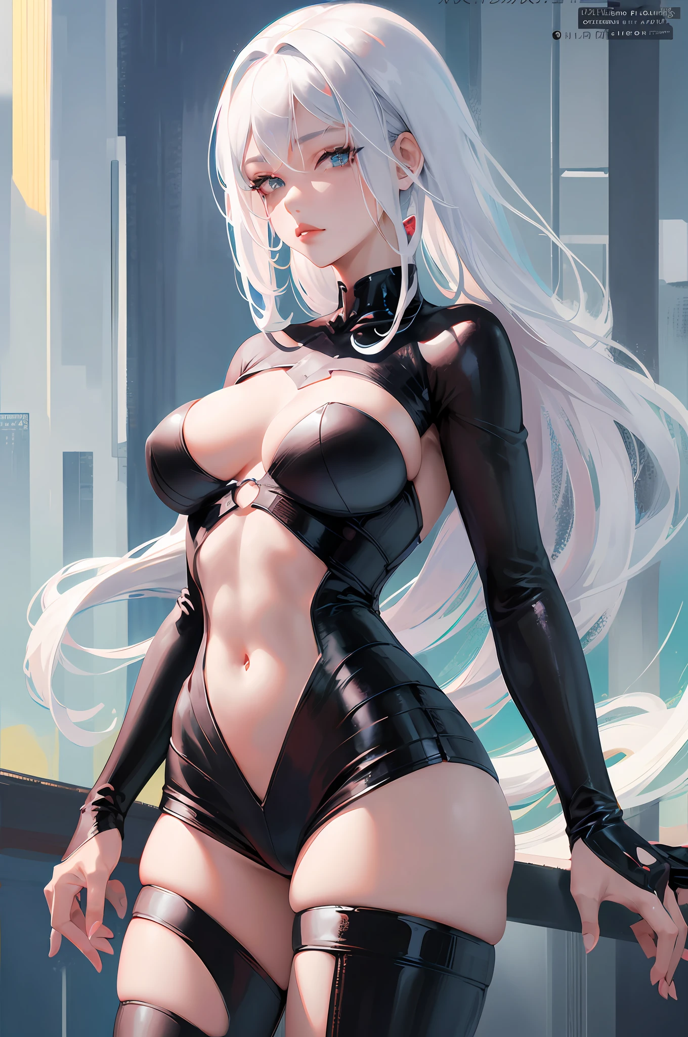 anime girl with white hair and black clothes posing naked, extremely detailed artgerm, detailed digital anime art, artgerm on artstation pixiv, guweiz on pixiv artstation, guweiz on artstation pixiv, fanart best artstation, :: rossdraws, trending on artstation pixiv, rossdraws 2. 5