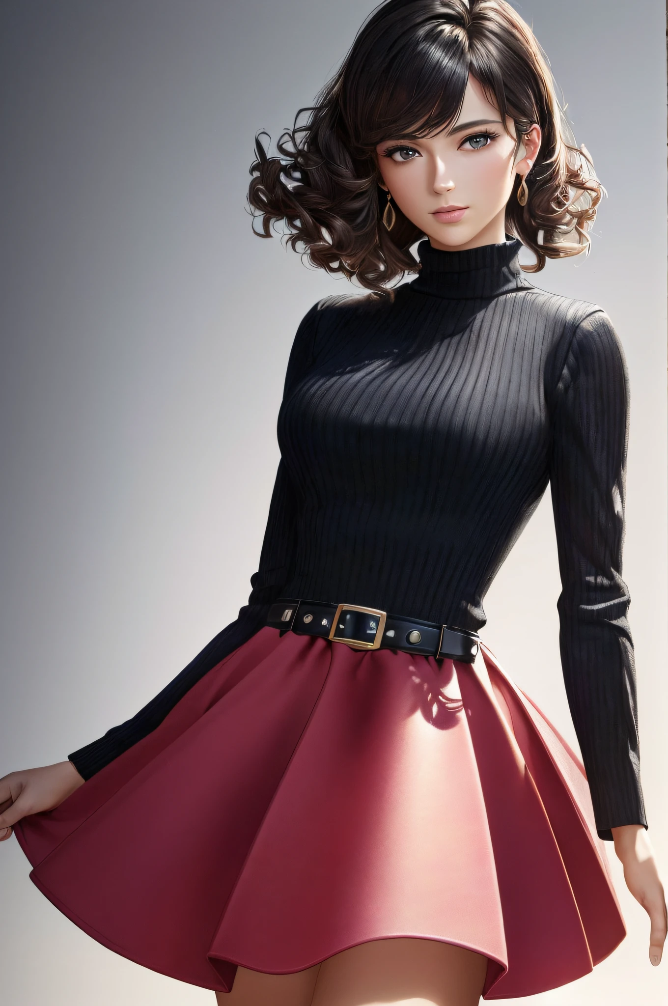 Country Street ,,, (Outdoor, Night:1.5,Ultra Slender Face,((Realistic lighting, Best Quality, 8K, Masterpiece:1.3)),, (Masterpiece, Best Quality, Ultra Detail, High Definition), Perfect Face, Side Light, Glossy Skin, (Bloom), (Glow), Lighting, Ray Tracing, One Girl, Solo, Black Hair, Sweater, Black Beautiful Eyes, Skirt, Dress, Hair Bow, Pink Skirt, Seated upright, Bow, Lips, Turtleneck Sweater, Upper body, Curls, Chest, Turtleneck, Parted lips, Jewelry, depth_of_field, Very detailed background, Masterpiece, Super detail, Great composition, Dynamic Angle, [Bottle Bottom], (Wide Angle Lens), Very Sophisticated and Beautiful, (Best Quality), (Masterpiece), Depth of Field, Solo, Extreme Light and Shadow, Masterpiece, Rich Detail, (Fine Function), (Best Quality), (Masterpiece), (Eye for Detail), (Beautiful) Detail, Beautiful Eye of Detail, (Straight Up), Upper Body , (Highly Detailed CG Unity 8k Wallpaper), (Masterpiece), (Best Quality), (Super Detail), (Best Illustration) (Best Shadow), Perfect Lighting, Perfect Anatomy