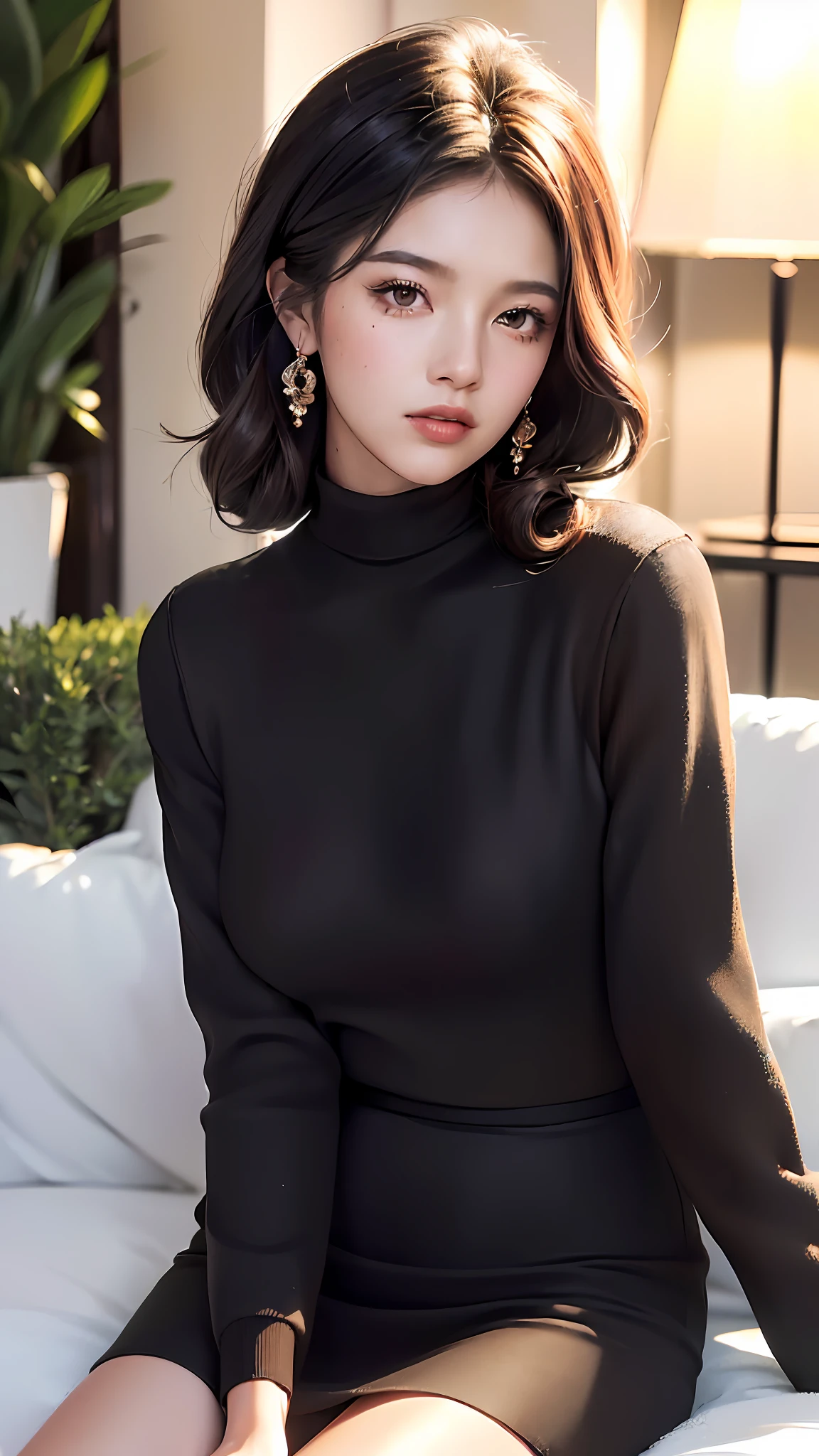 Masterpiece, Best Quality, High Resolution, (White Background: 1.4), [Glitter], [Looking at the Viewer, Portrait, 1 Sweet Chinese Girl], (Country Street,,, (Outdoor, Night: 1.5, Ultra Elongated Face, ((Realistic Lighting, Best Quality, 8K, Masterpiece: 1.3)),, (Masterpiece, Best Quality, Ultra Detail, HD), Perfect Face, Side Light, Shiny Skin, (Blooming), (Glow), Lighting, Ray Tracing, A Girl Holding a Man, Black Hair, Sweater, black beautiful eyes, skirt, dress, hair bow, pink skirt, sitting straight, bow, lips, turtleneck sweater, upper body, curly hair, chest, turtleneck sweater, parted lips, jewelry, (masterpiece), (best quality), (super detail), (best illustration) (best shadow), perfect lighting, perfect anatomy