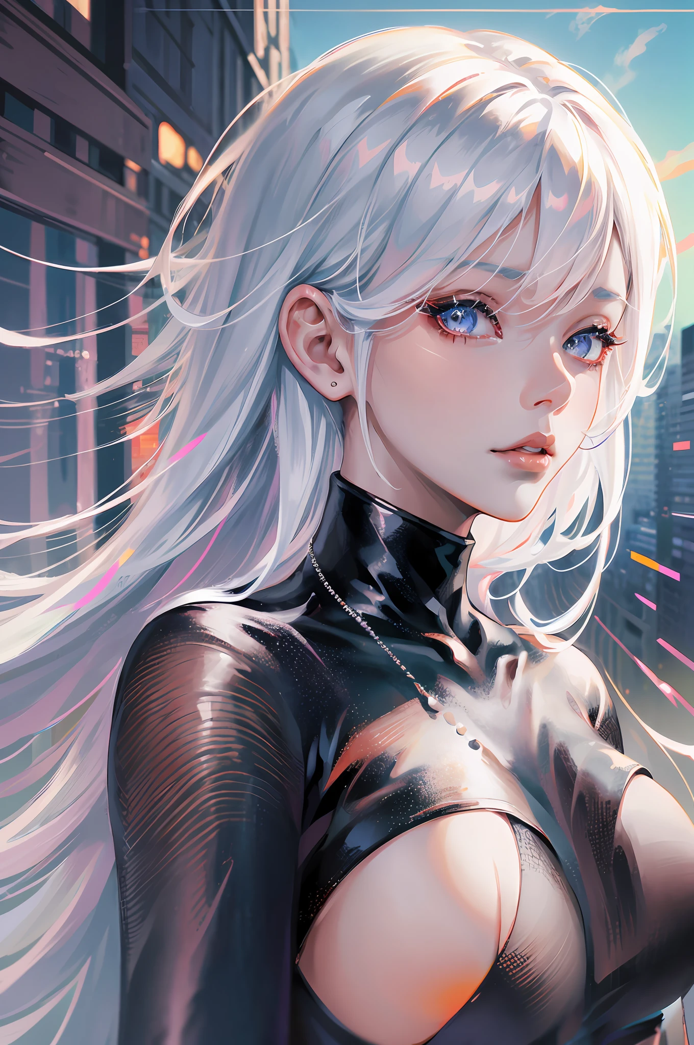 anime girl with white hair and black clothes posing naked, extremely detailed artgerm, detailed digital anime art, artgerm on artstation pixiv, guweiz on pixiv artstation, guweiz on artstation pixiv, fanart best artstation, :: rossdraws, trending on artstation pixiv, rossdraws 2. 5