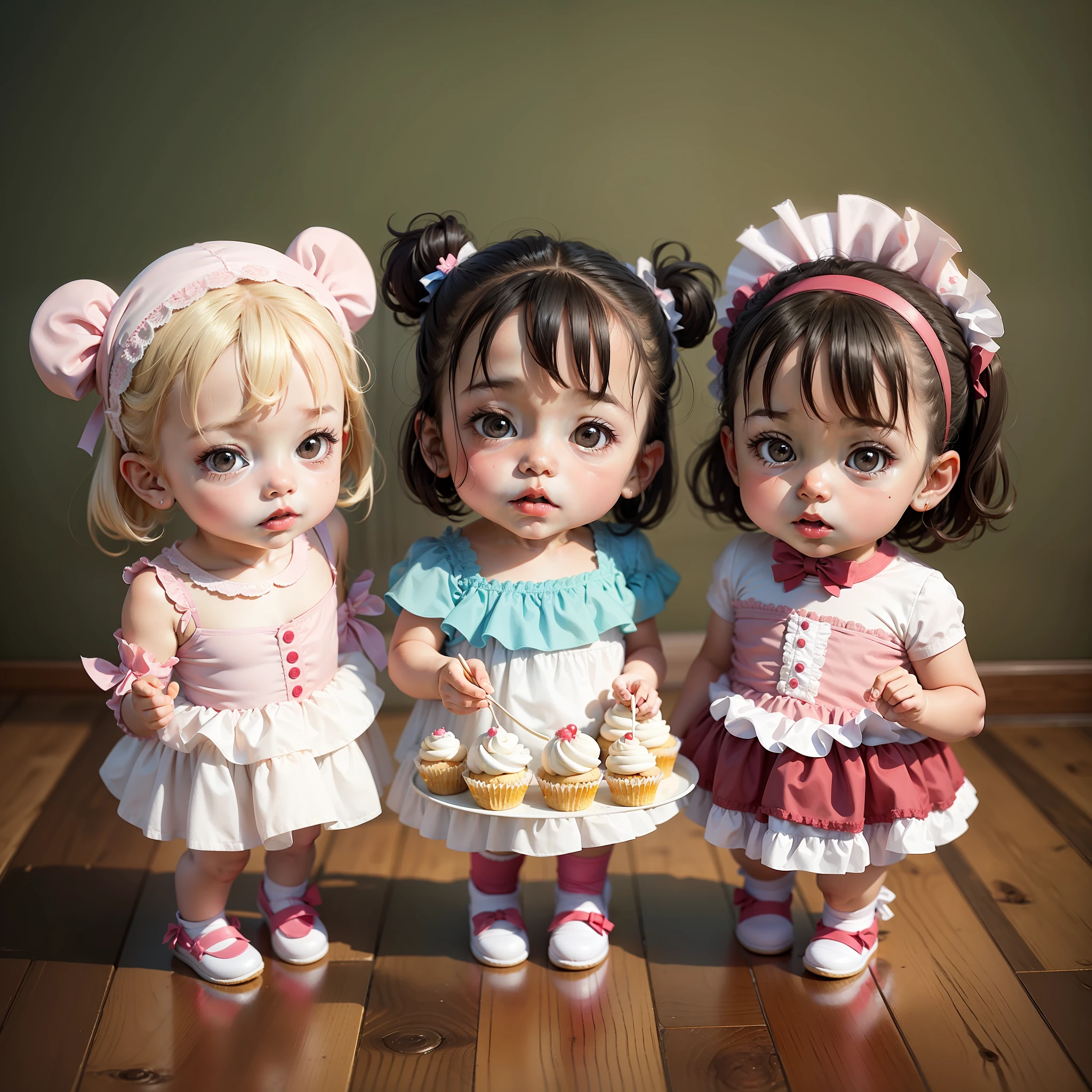 toddlers dressed as cupcakes --auto --s2