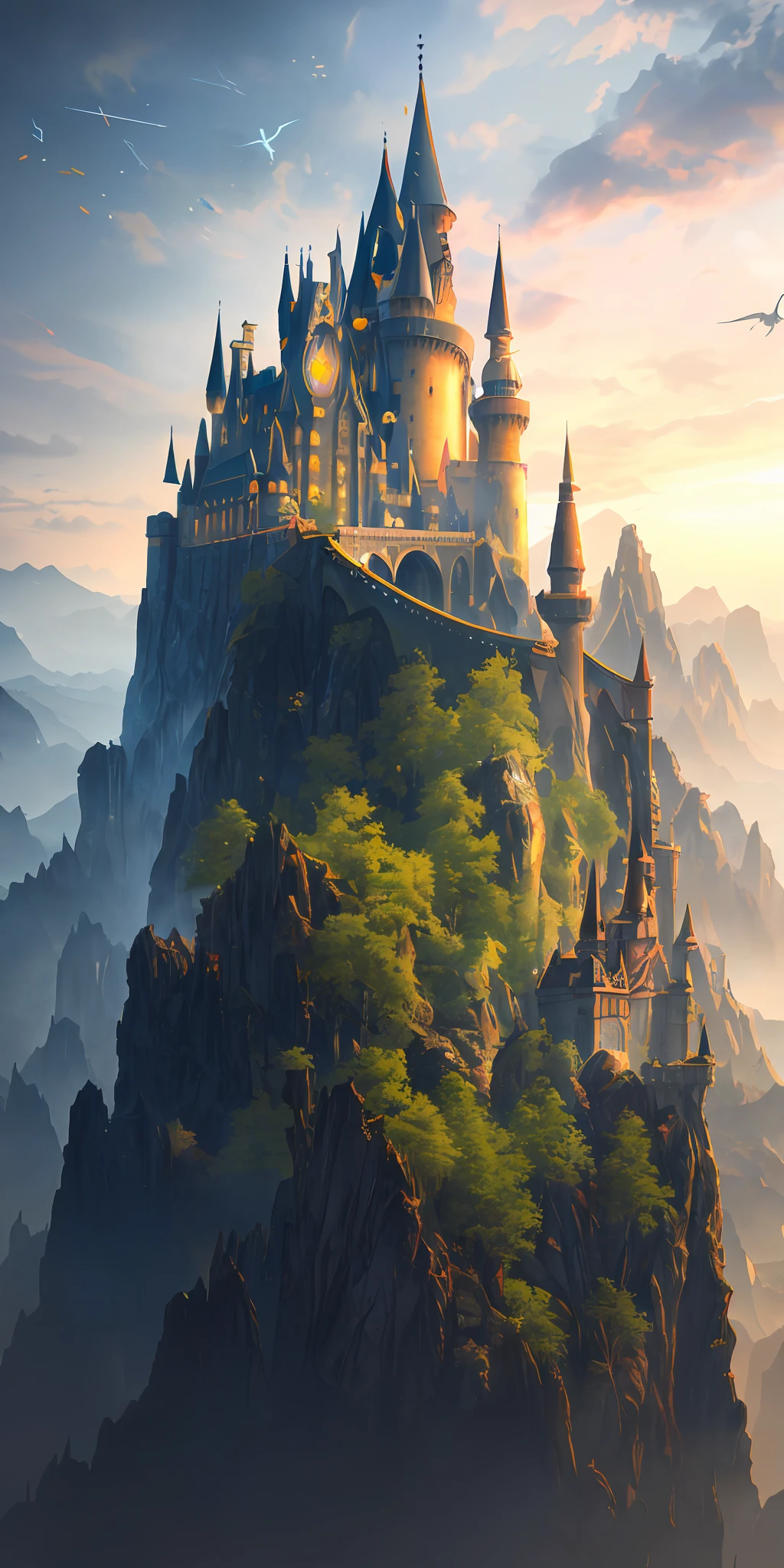 ((masterpiece)), best quality, high quality, ((extremely detailed CG unity 8k wallpaper)), (fantasy), dark magic world like place, dark color, castle, huge dragon flying in the sky, huge dragon , dragon shoots lots of fireballs, destroys ground, magic movie style, harry potter movie style, viewing on a higher mountain, mono lake, 3d digital painting, award winning photography, bokeh, depth of field, hdr, bloom, chromatic aberration, photorealistic, highly detailed, trending on artstation, trending on CGsociety, intricate, high detail, dramatic, midjourney art