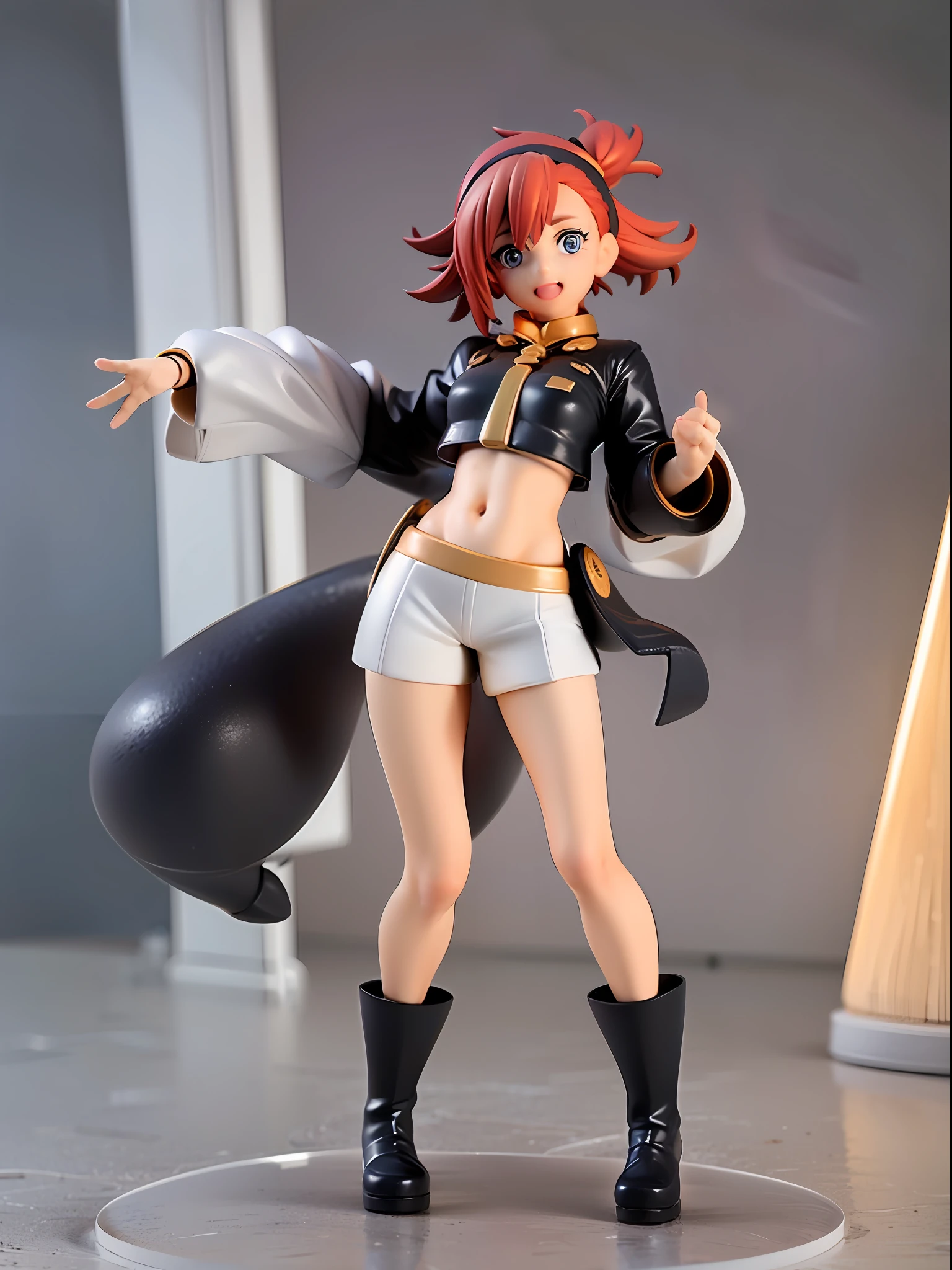 1girl, the raccoon-faced witchs,uletta mercury, (shy:1.1), black boots, full body, (backlighting:1.2), in space colony,hand up , look at viewer, open mouth, asticassia school uniform, white jacket, white shorts, BREAK
,full body, chibi, [realistic], [3d], (3dcg), ((octane render)), [fisheye], smile, full body
BREAK
(8k, RAW photo, best quality, masterpiece:1.2), ultra high res, (((realistic, photo-realistic))), professional lighting, detailed lighting, professional photography, fisheye, dynamic angle, high quality, high res, extremely detailed, bloom
BREAK
depth of field, sketch, sharp focus, soft lighting, good composition, god light highlight, detailed, (((photorealistic details))), detailed skin, to8contrast style