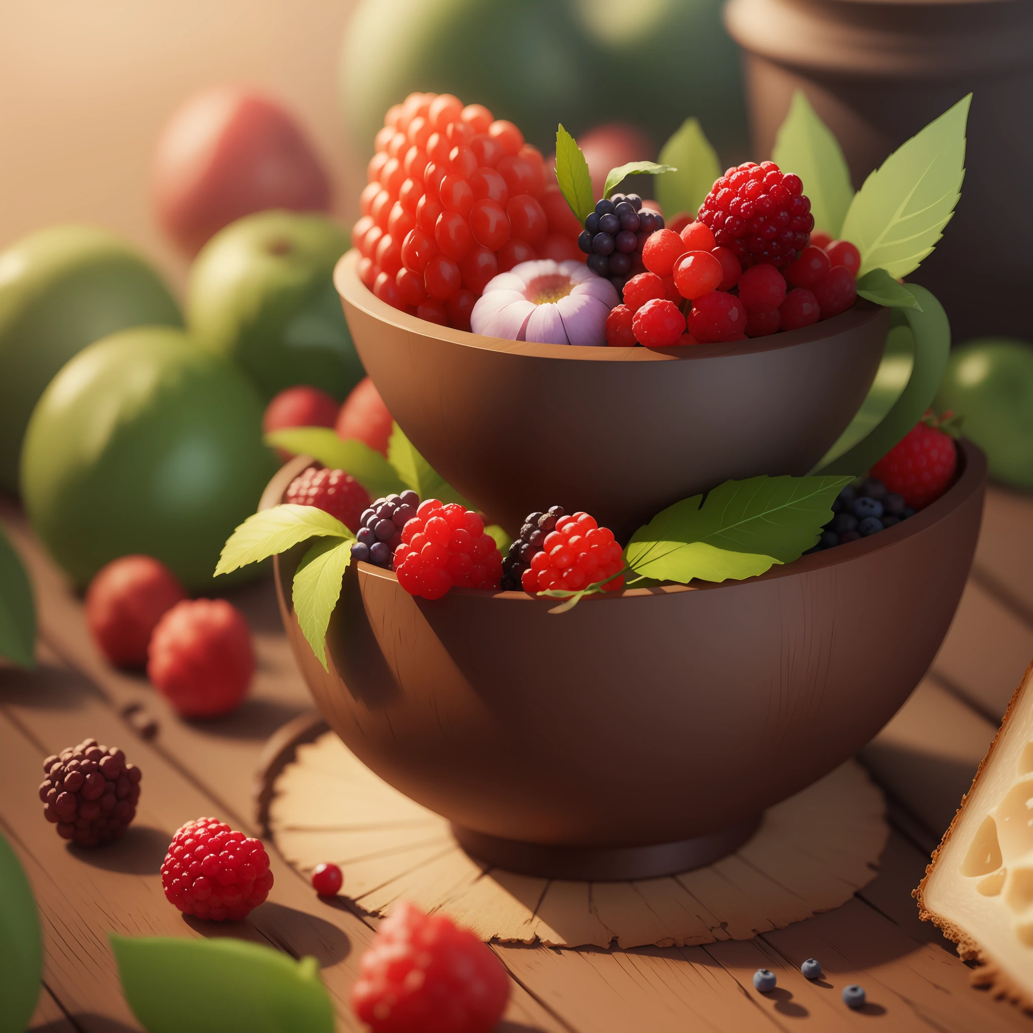 3D, berries, projects, fantasy art