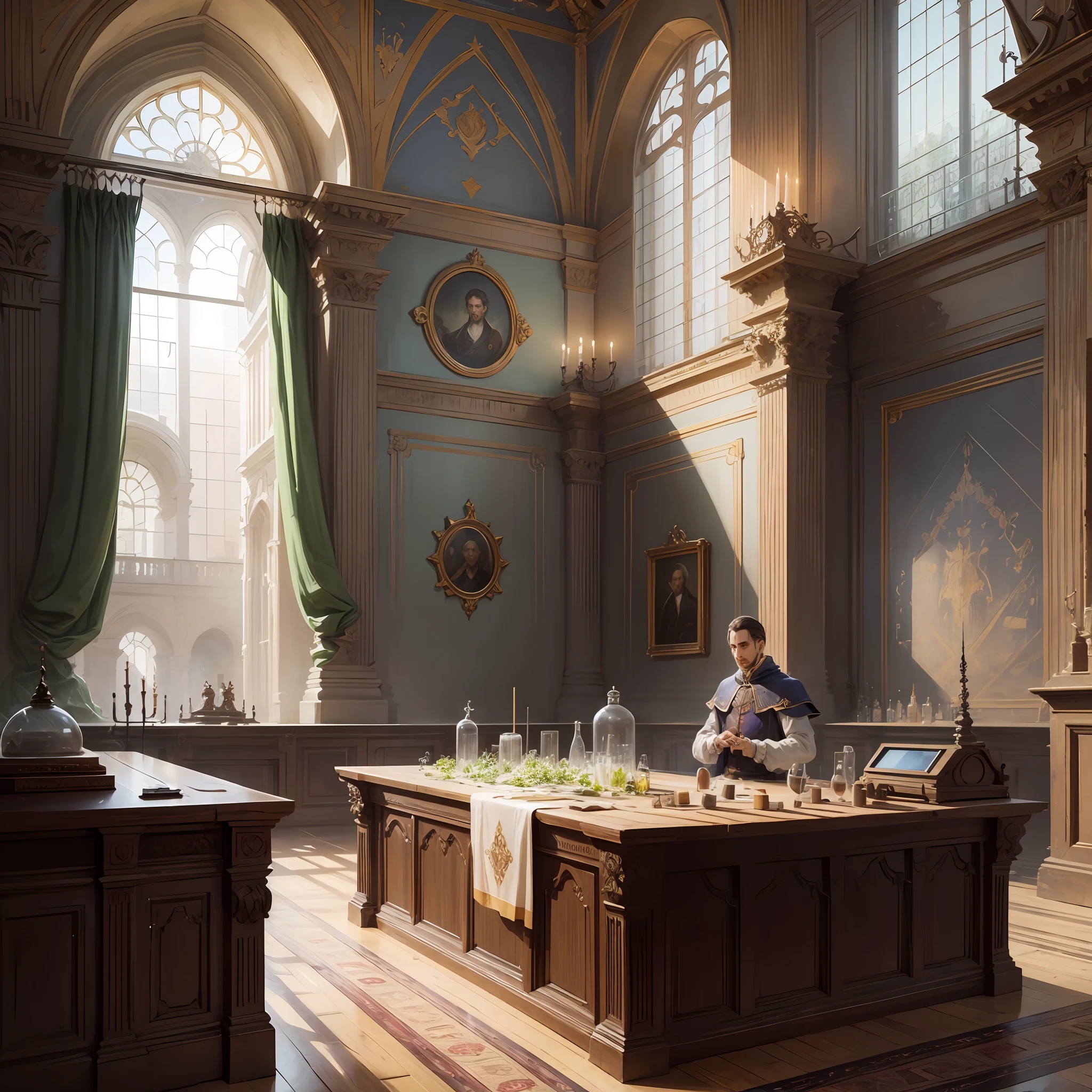 Researchers do experiments, Cell, Europe, Renaissance --auto --s2