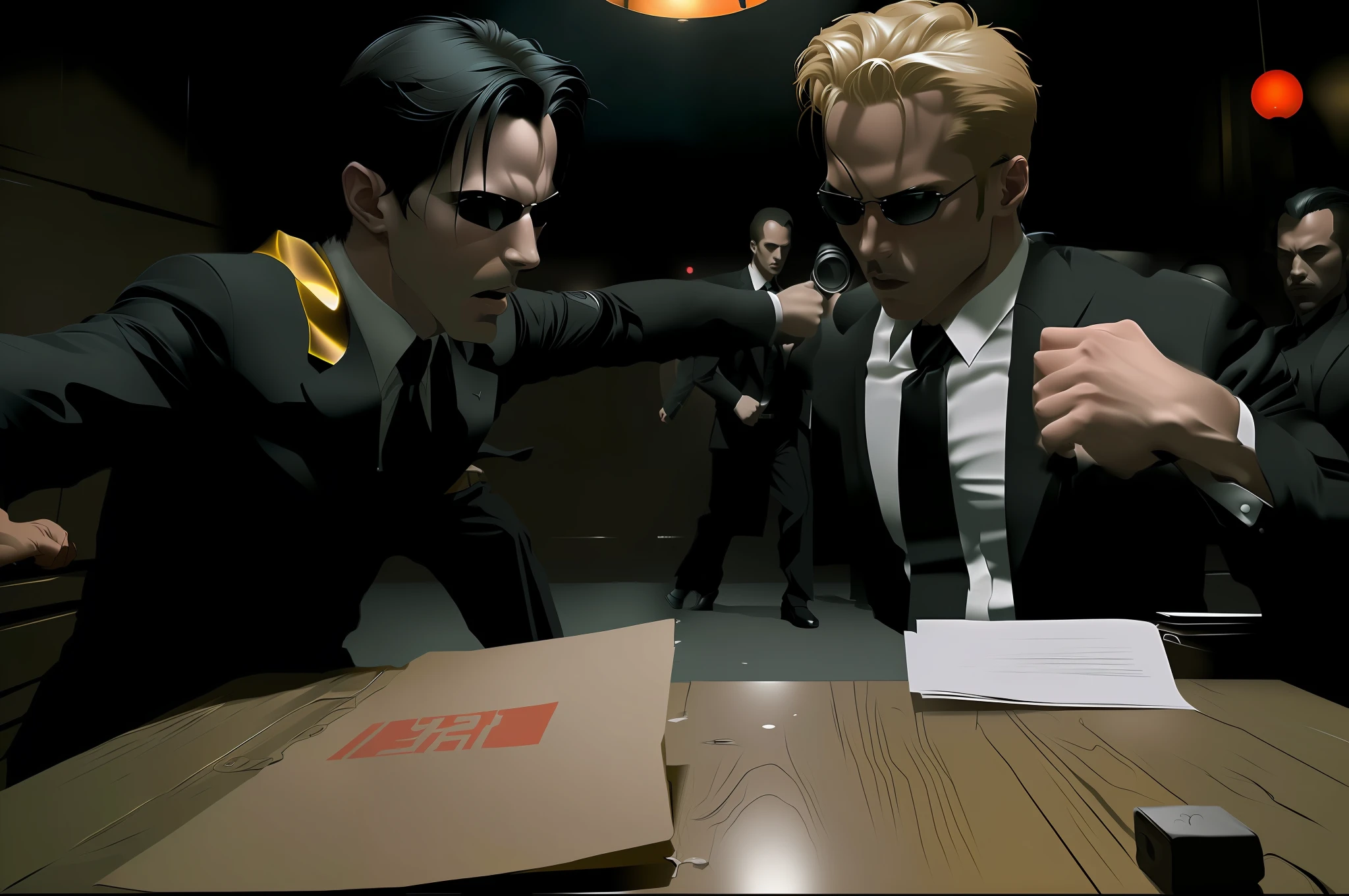 black suit, black suit with tie and white shirt