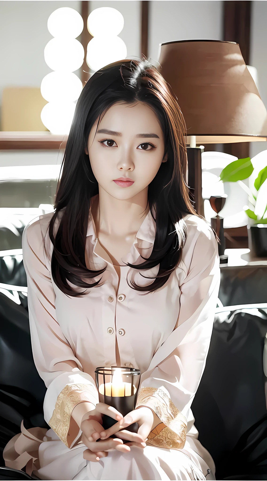 araffe woman sitting on a couch holding a glass of wine, cute korean actress, female actress from korea, beautiful south korean woman, hwang se - on, gorgeous young korean woman, lee ji-eun, lee ji - eun, beautiful young korean woman, korean girl, kwak ji young, iu lee ji-eun as a super villain