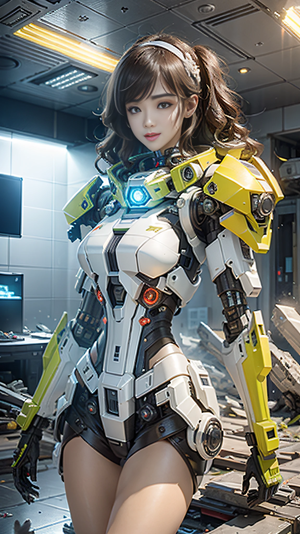 ((Best quality)), ((masterpiece)), (highly detailed:1.3), 3D,Shitu-mecha, beautiful cyberpunk women with her mecha in the ruins of city from a forgoten war, ancient technology,HDR (High Dynamic Range),Ray Tracing,NVIDIA RTX,Super-Resolution,Unreal 5,Subsurface scattering,PBR Texturing,Post-processing,Anisotropic Filtering,Depth-of-field,Maximum clarity and sharpness,Multi-layered textures,Albedo and Specular maps,Surface shading,Accurate simulation of light-material interaction,Perfect proportions,Octane Render,Two-tone lighting,Low ISO,White balance,Rule of thirds,Wide aperature,8K RAW,Efficient Sub-Pixel,sub-pixel convolution,luminescent particles,light scattering,Tyndall effect