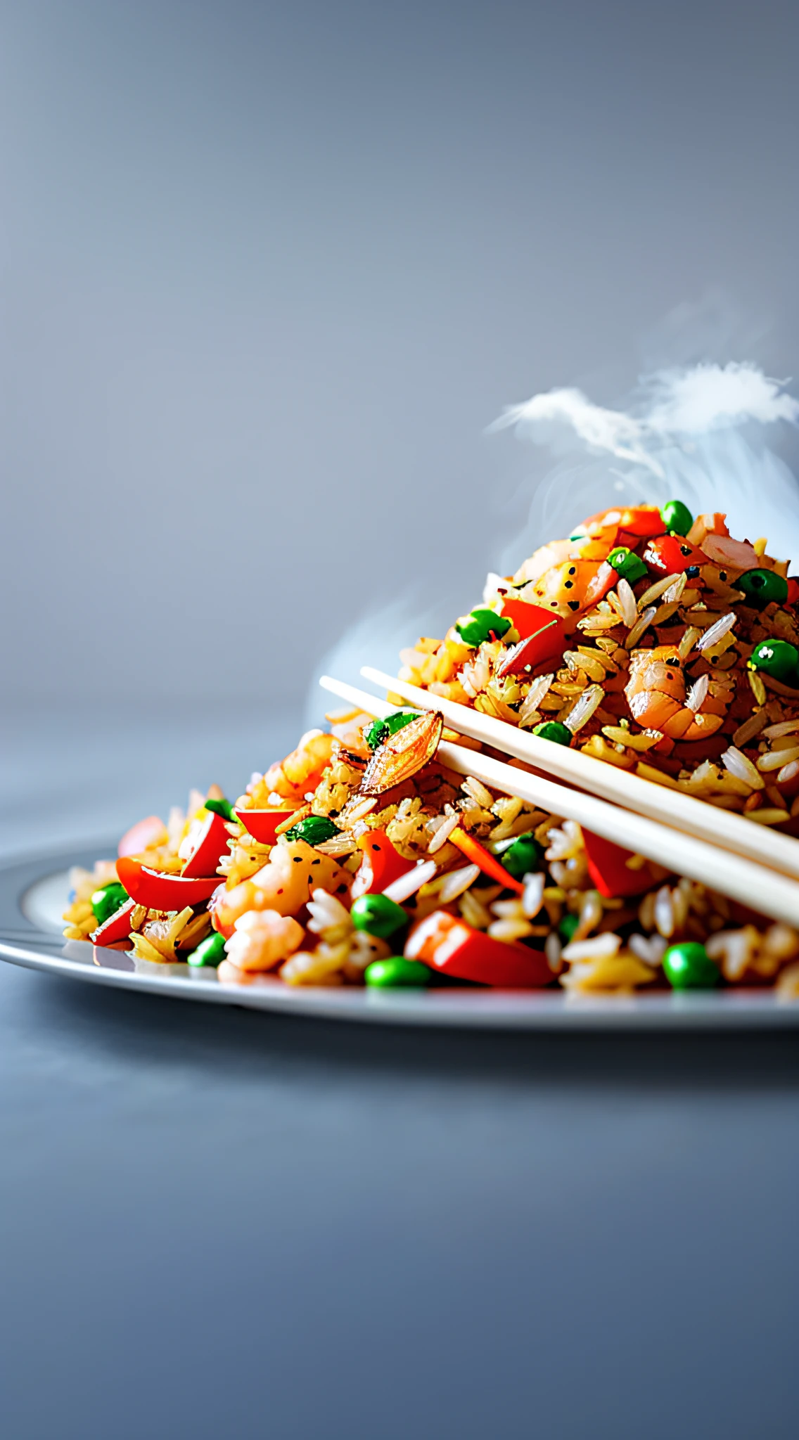 Mountains of Yangzhou fried rice, shrimp