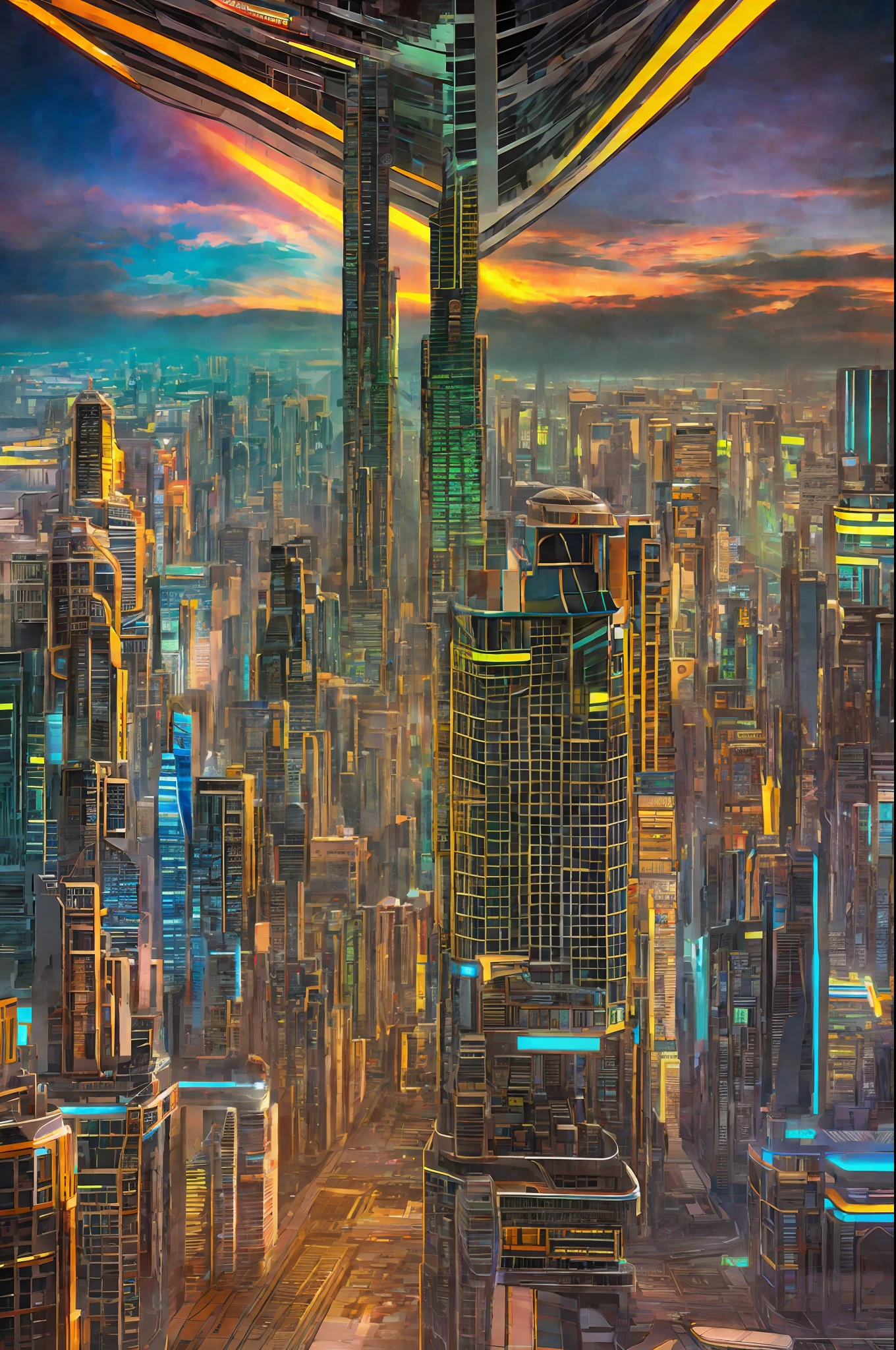 futuristic city realistic psychedelic photographic --auto --s2