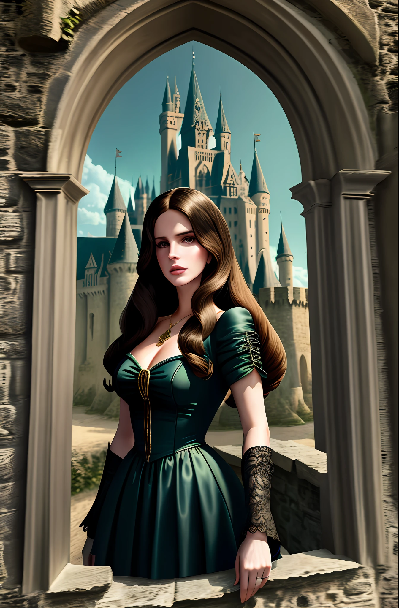Lana del rey, witch, medieval castle, perfect detailing