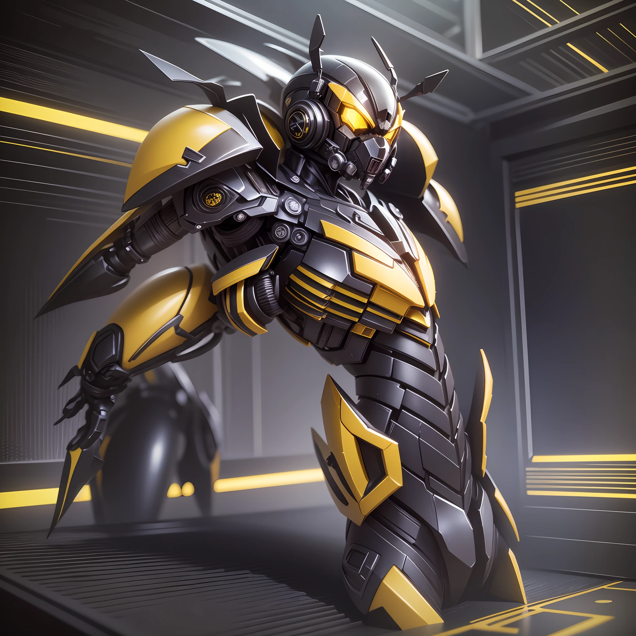 animation of bumblebee,dark vibe’s,HD,3D,aesthetic,wallpaper --auto --s2