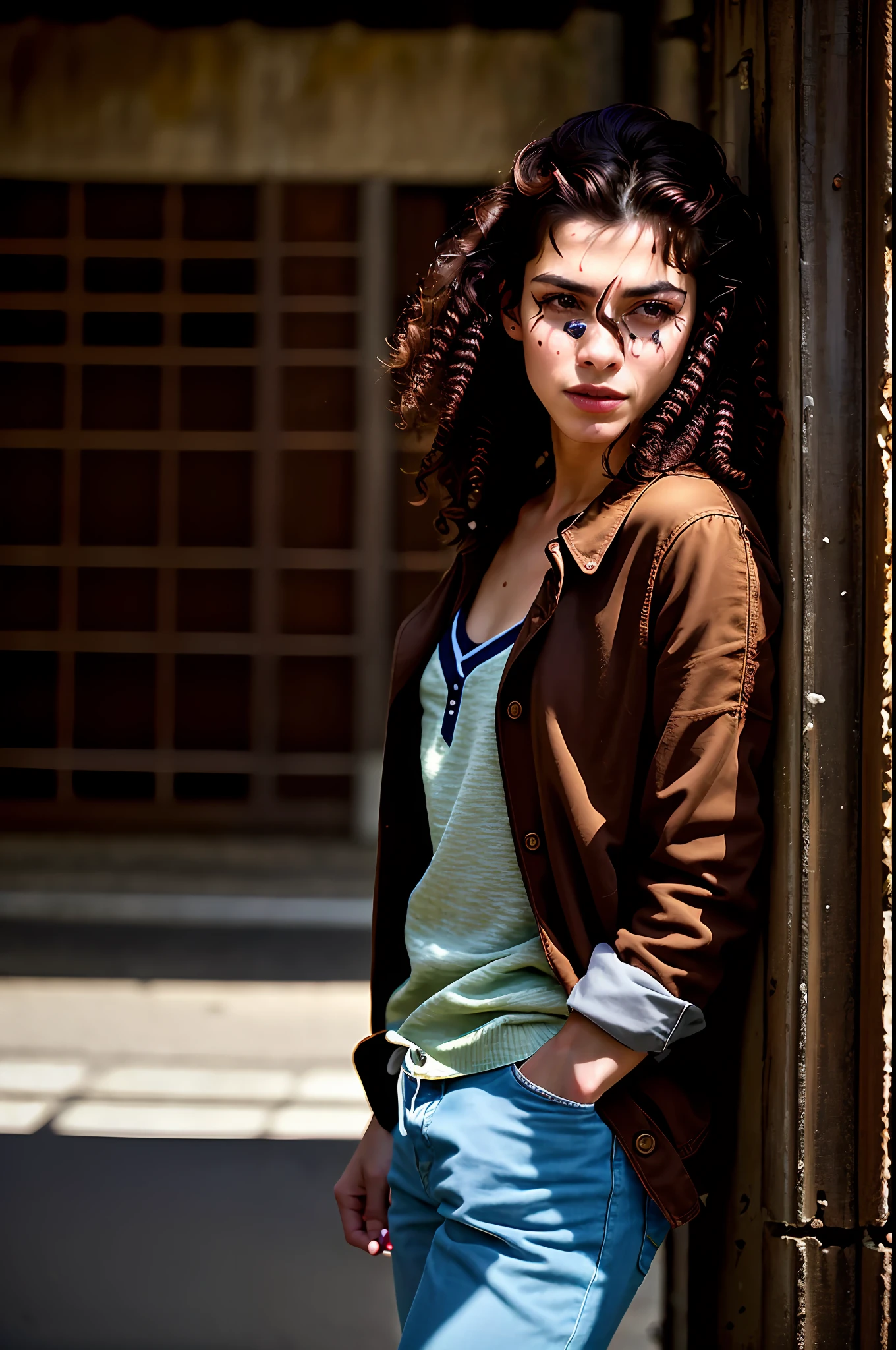 martin parr,
Against a wall,
(beautiful girl, make up), (Age 22), 
(happy, chocolate hair, frohawk, sidelocks, Singapore,  day:1.1),
, 16k resolution, depth of field, khaki pants, striped shirt, and boat shoes, 
looking at viewer, 
(RAW Photo, cg unity, photography, ultra realistic details, sharp focus, detailed skin,4k, high-res, masterpiece, best quality:1.1),
(realistic, photo-realistic:1.37)
(8k,4k, UHD, high resolution, professional, cinematic, movie, dramatic, noise), (detailed background:1.25), bokeh anamorphic depth of field blur background,