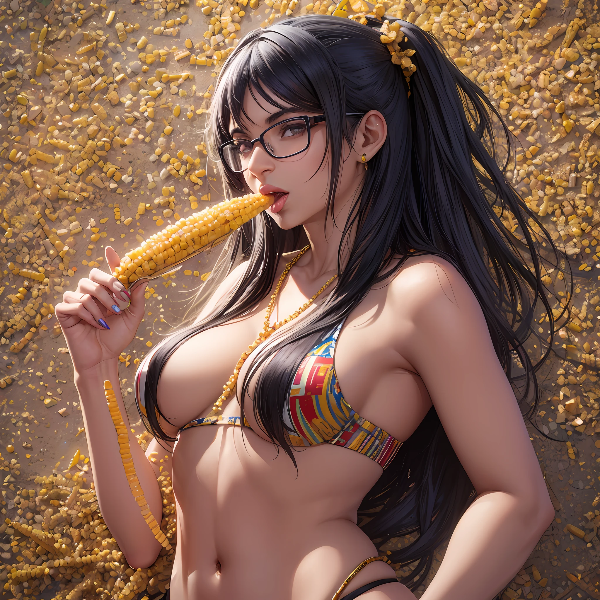 Mia khalifa, eating corn, super realistic, 8k, super detailed --auto --s2