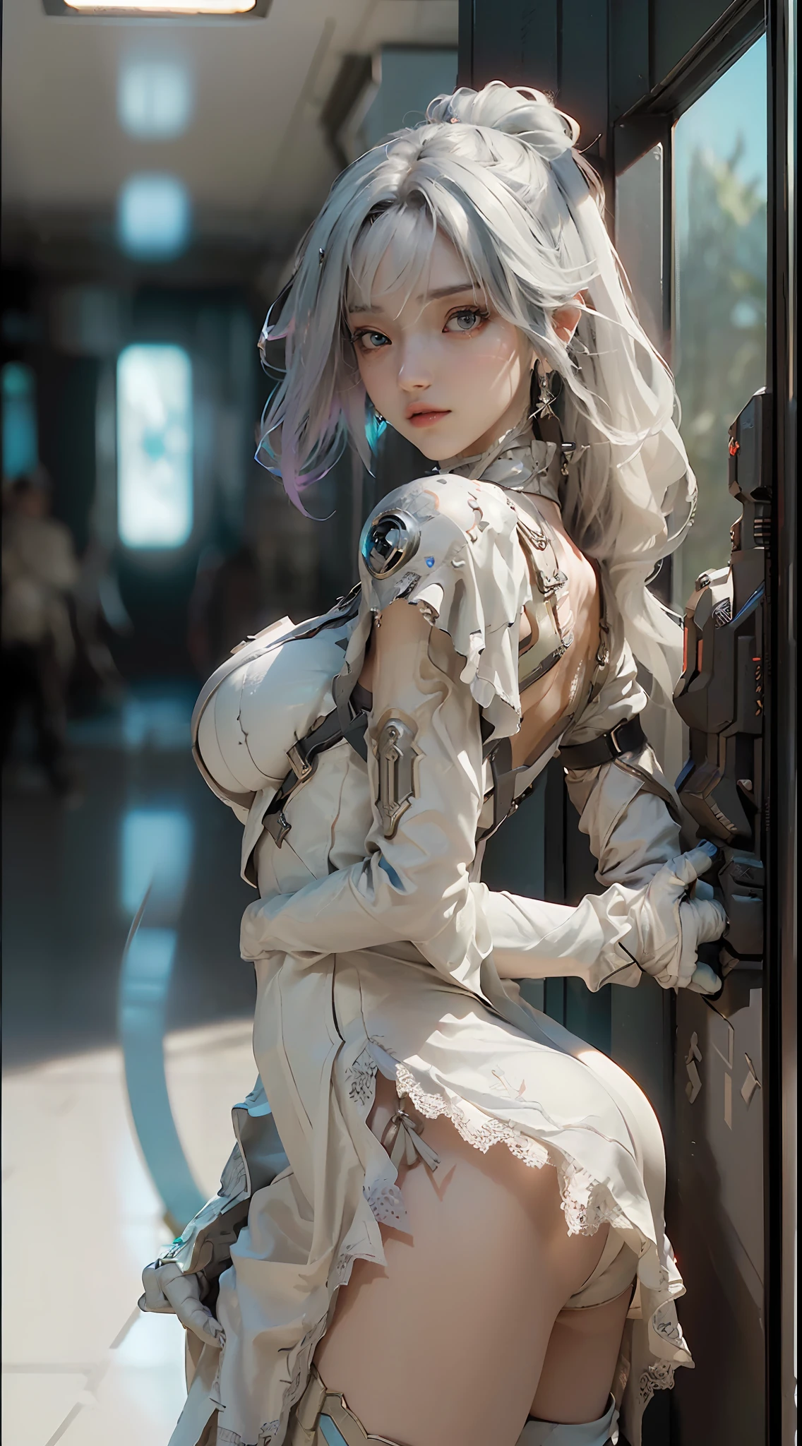 (Best Quality), ((Masterpiece), (Detail: 1.4), 3D, A Beautiful Cyberpunk Woman, HDR (High Dynamic Range), Ray Tracing, NVIDIA RTX, Super-Resolution, Unreal 5, Subsurface Scattering, PBR Textures, Post-Processing, Anisotropic Filtering, Depth of Field, Maximum Sharpness and Clarity, Multi-layer Textures, Albedo and Highlight Maps, Surface Shading, Accurate simulation of light-material interactions, perfect proportions, Octane Render, two-color light, large aperture, low ISO, white balance, rule of thirds, 8K RAW, absolute field, long legs, handheld sword, feet,