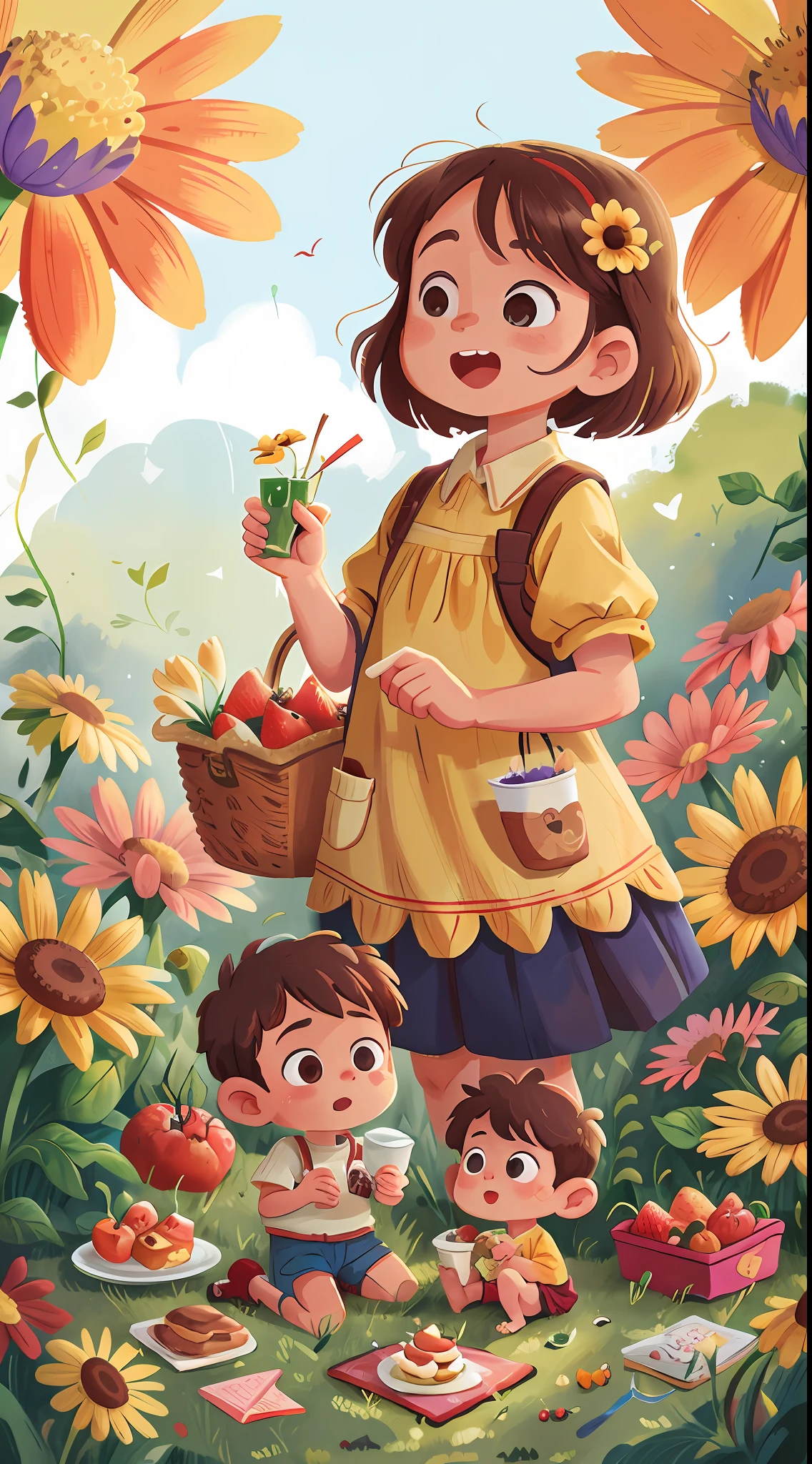 Family of 3, Dad, Mom, Boy, Picnic, Meadow, Flower, Picnic Cloth, Fruit, Cake, Drink, Happy, Happy, Perfect Quality, Clear Focus, (Masterpiece: 1.2) (Realistic: 1.2) (Bokeh) (Best Quality) (Detailed Skin: 1.3) (Intricate Detail) (8K) (Detail Eye) (Sharp Focus), (Happy) Full Body, Clean Background, Distant Composition, 85MM SHOT