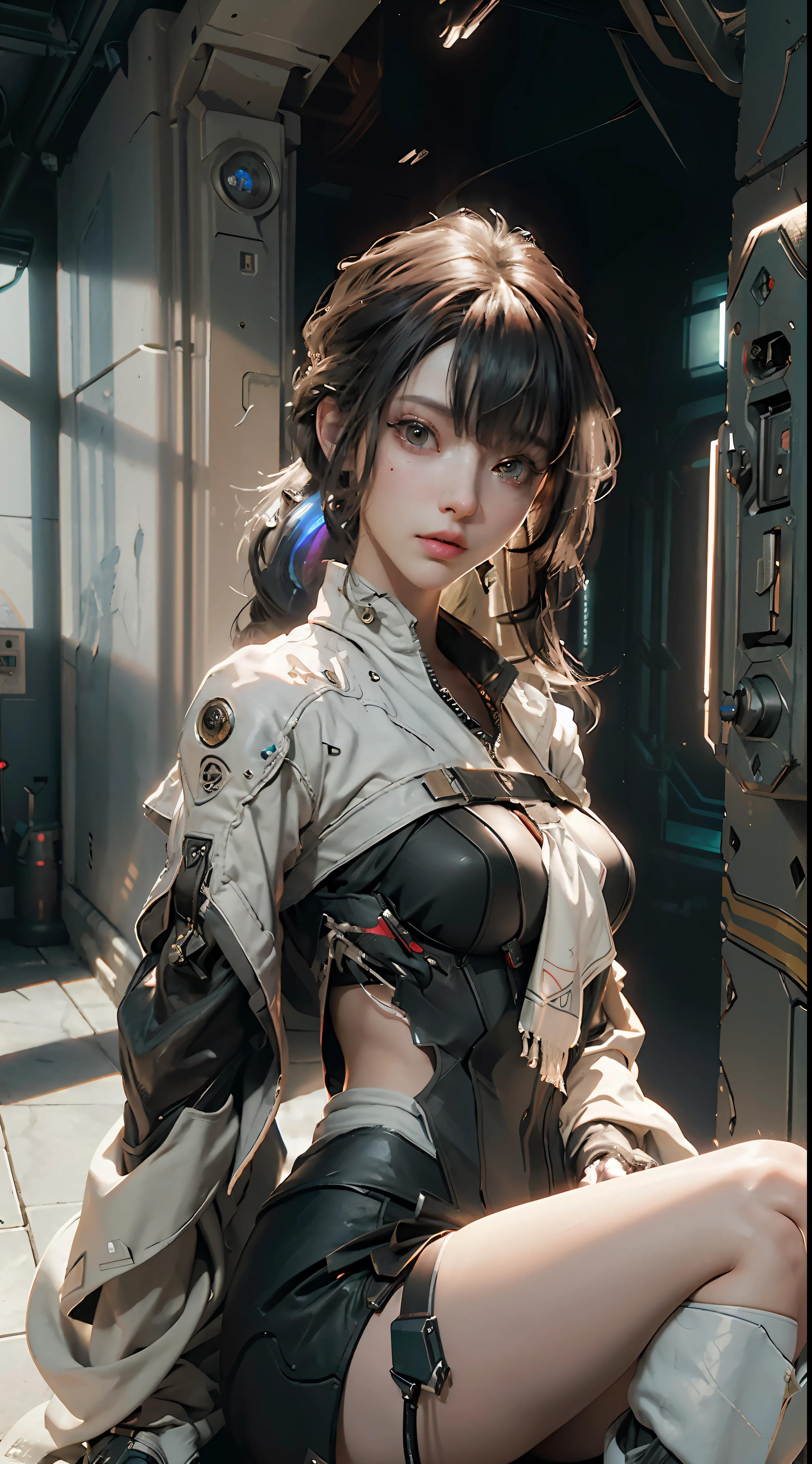 ((Best quality)), ((masterpiece)), (detailed:1.4), 3D, an image of a beautiful cyberpunk female,HDR (High Dynamic Range),Ray Tracing,NVIDIA RTX,Super-Resolution,Unreal 5,Subsurface scattering,PBR Texturing,Post-processing,Anisotropic Filtering,Depth-of-field,Maximum clarity and sharpness,Multi-layered textures,Albedo and Specular maps,Surface shading,Accurate simulation of light-material interaction,Perfect proportions,Octane Render,Two-tone lighting,Wide aperture,Low ISO,White balance,Rule of thirds,8K RAW,
