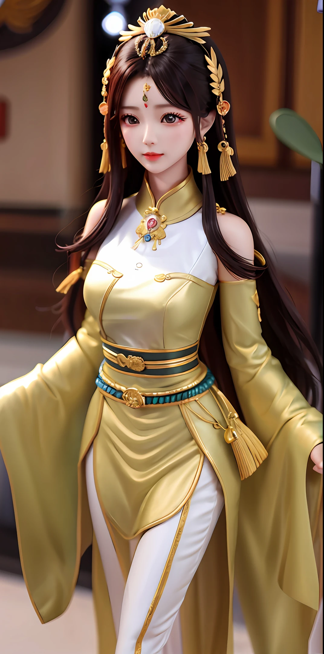 4K, woman, good figure, simulation, national style, wild