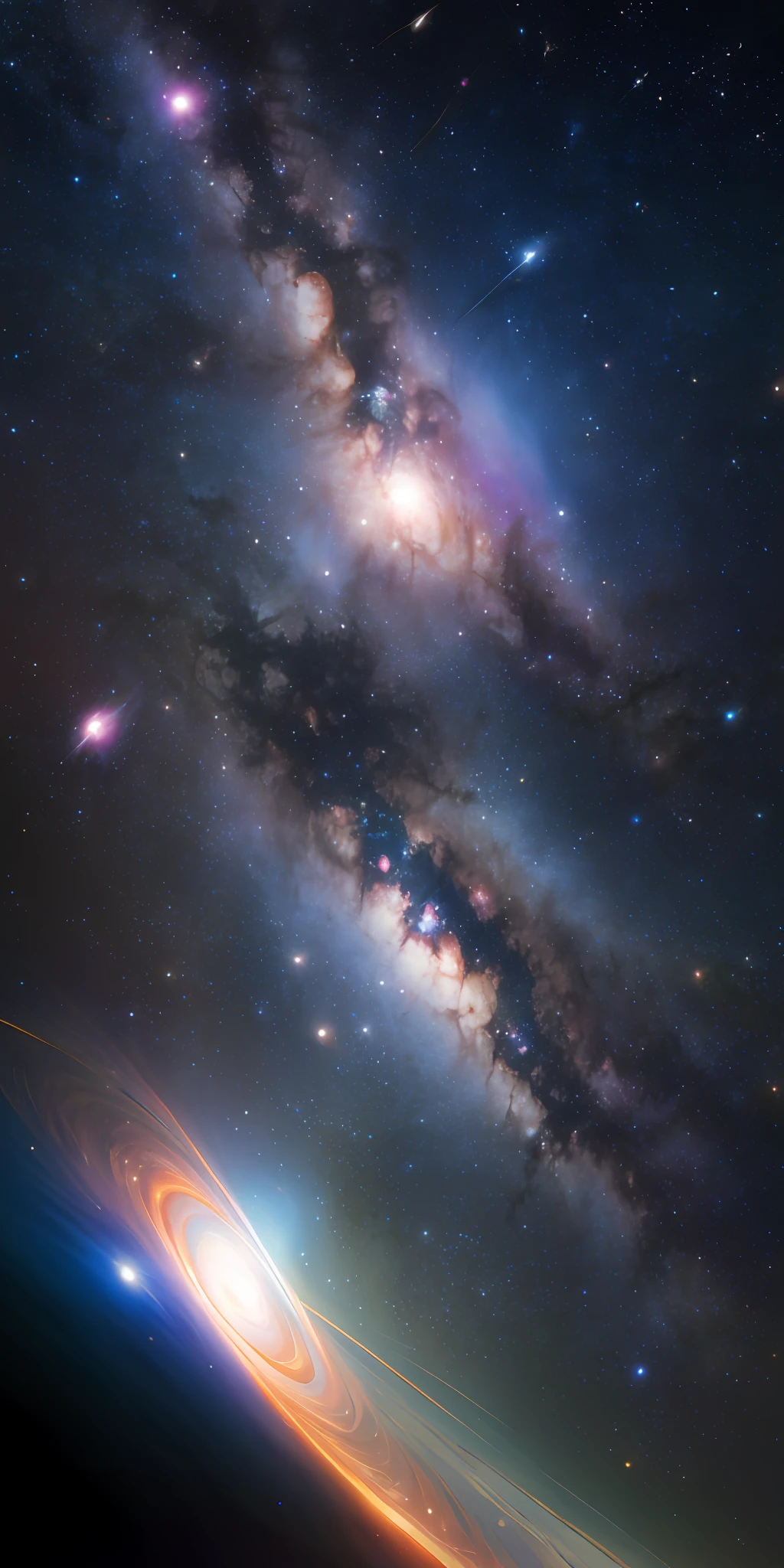 Masterpiece, best quality, high quality, highly detailed CG unity 8k wallpaper, depth of field, HDR, photorealistic, highly detailed, intricate, high detail, universe, space, galaxy, stars, planets, astronomy, universe, celestial body, nebula , black hole, solar system, cosmic rays, supernova, deep space, astronomical object