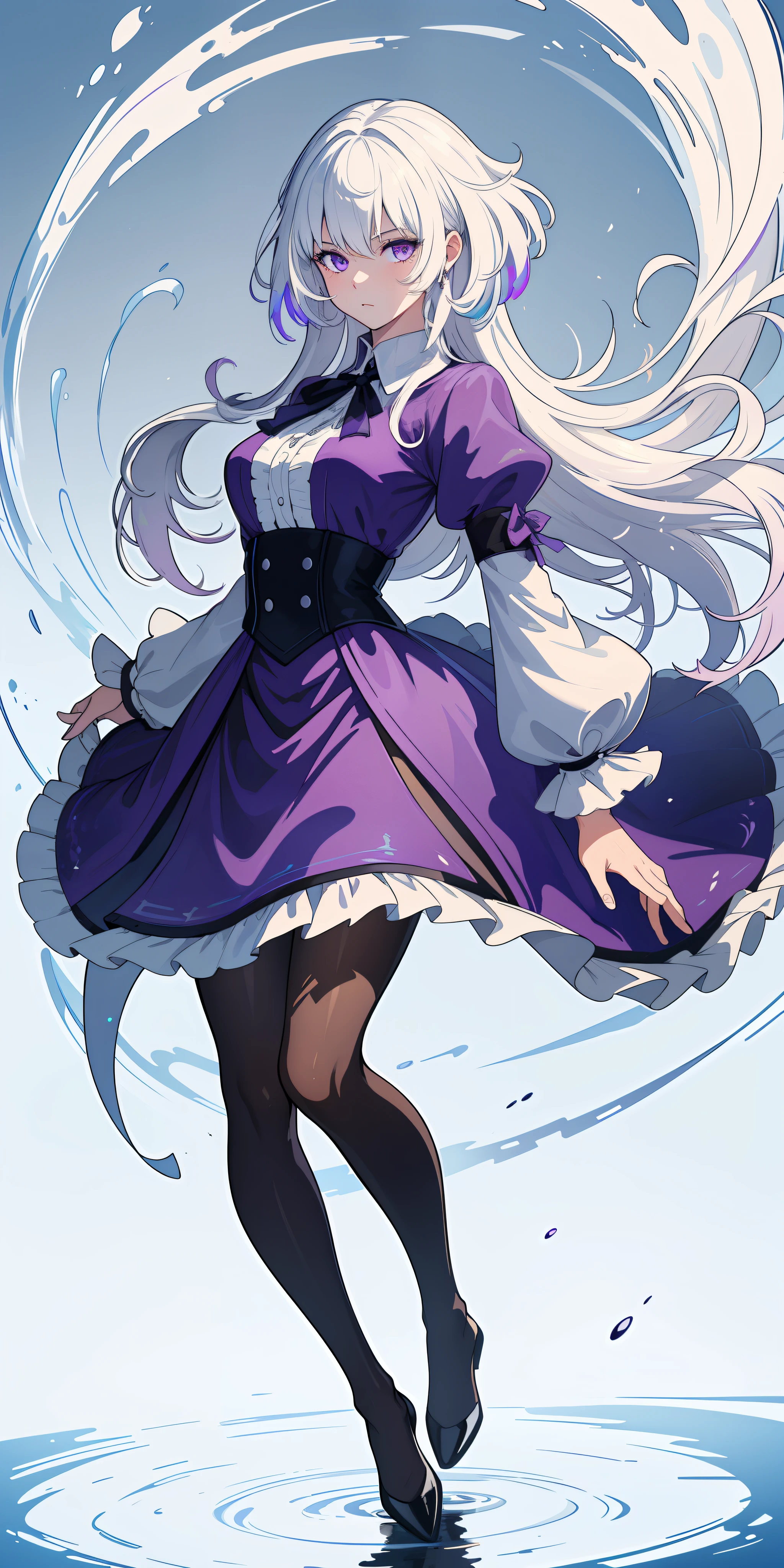 (masterpiece:1.2, best quality), (finely detailed beautiful eyes: 1.2), (extremely detailed CG unity 8k wallpaper, masterpiece, best quality, ultra-detailed, best shadow), (detailed background), (beautiful detailed face, beautiful detailed eyes), High contrast, (best illumination, an extremely delicate and beautiful),1girl,((colourful paint splashes on transparent background, dulux,)), dynamic angle,beautiful detailed glow,full body, cowboy shot, white hair, purple eyes,