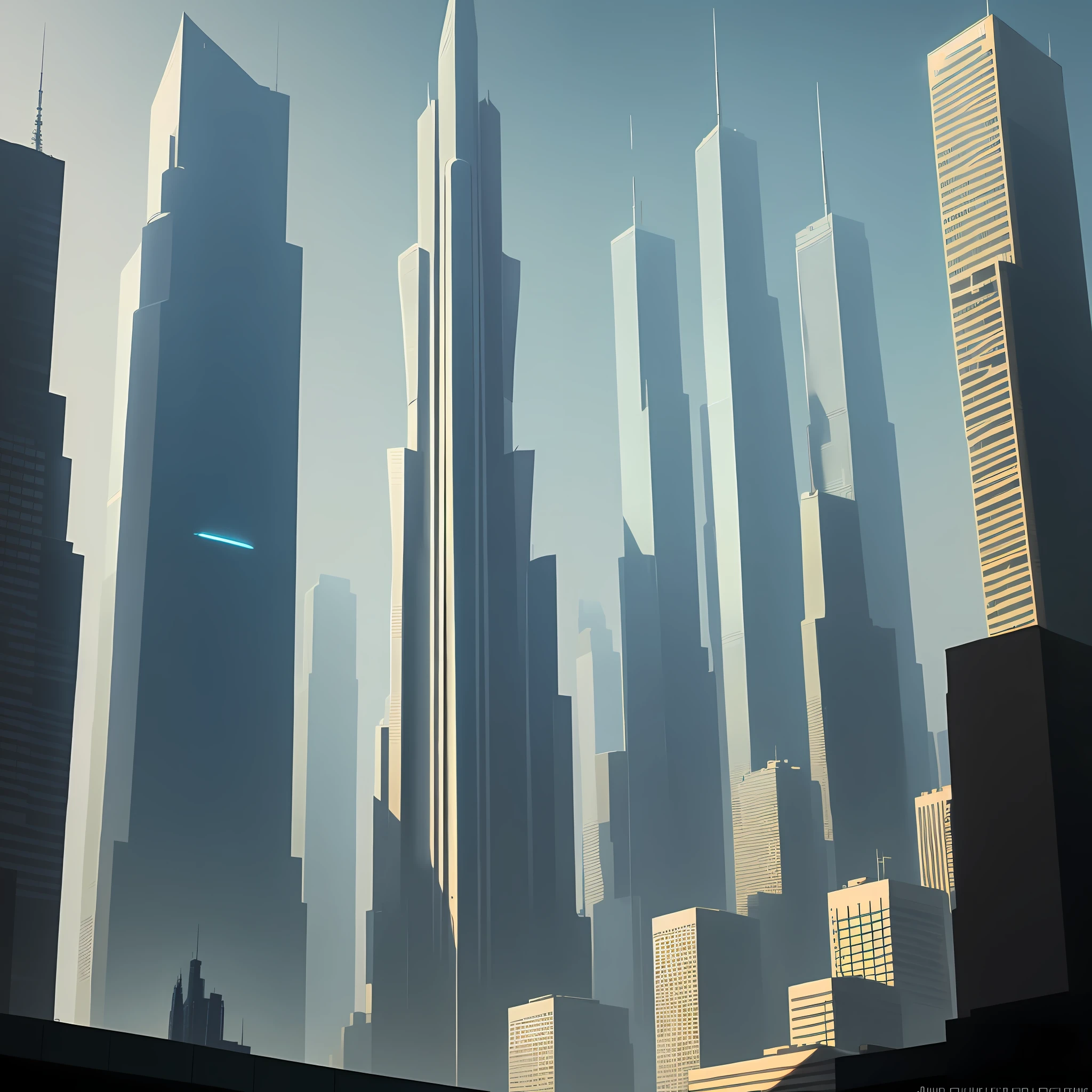 skyscrapers megastructure cyberpunk sci-fi masterpiece ultra high definition top quality