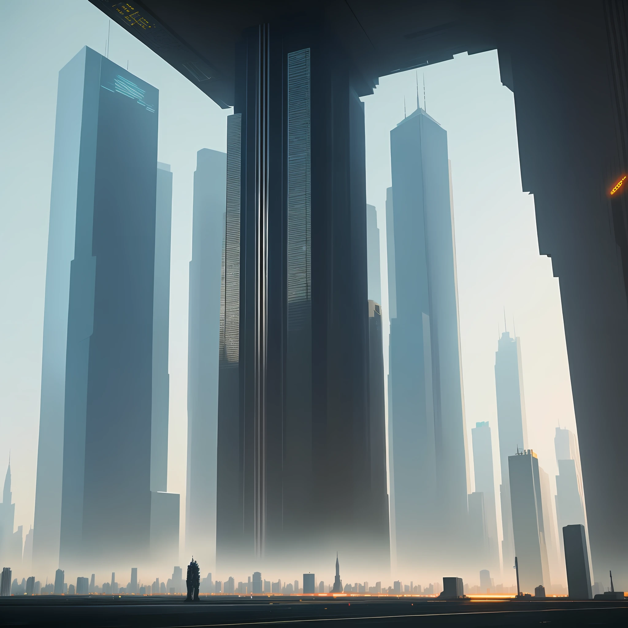 skyscrapers megastructure cyberpunk sci-fi masterpiece ultra high definition top quality