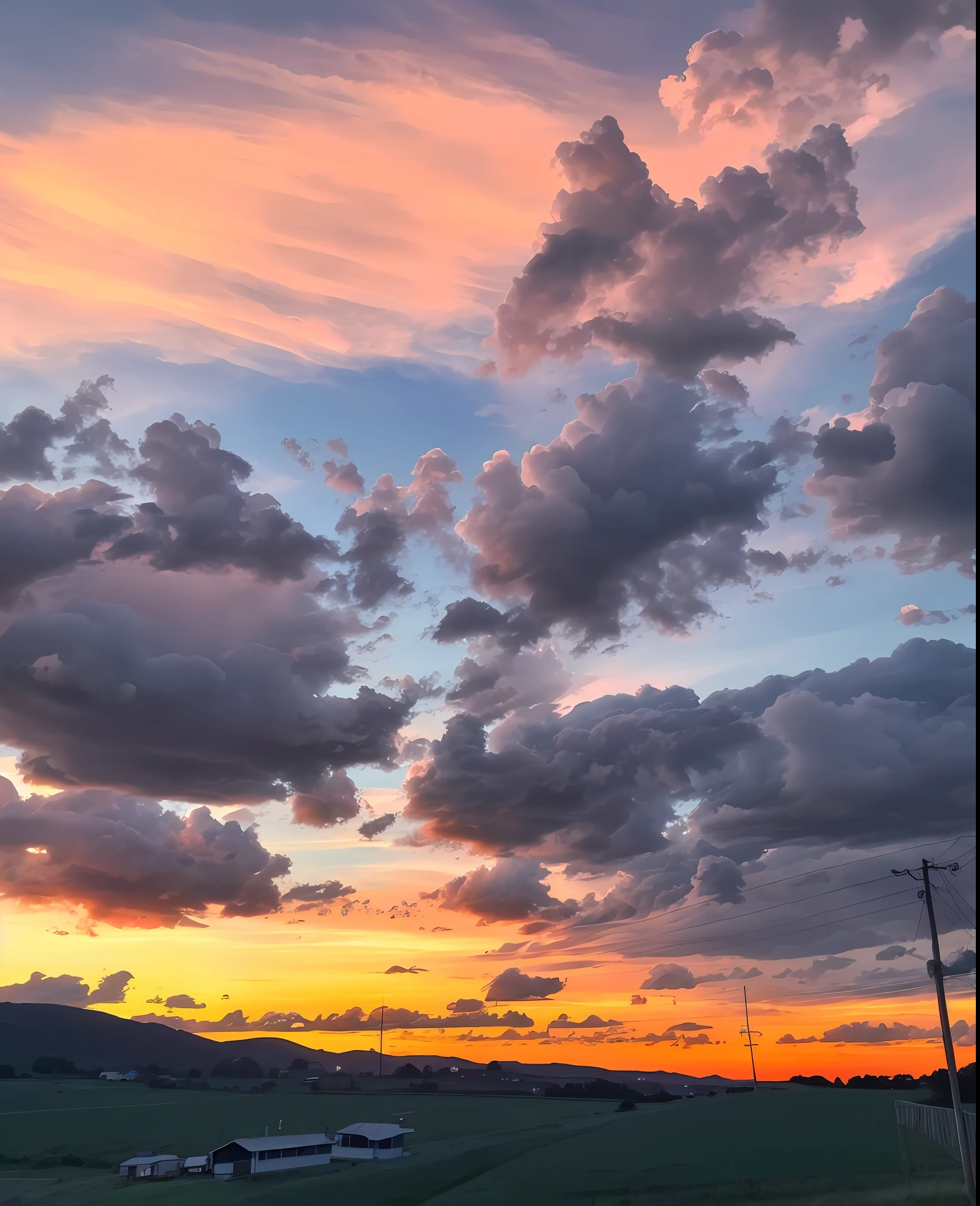 Sunset in rural areas, dramatic sunset and dramatic sky, dramatic sky, moody sunset and dramatic sky, sunset with cloudy sky, vibrant sky, colorful sky, colorful sky, colorful clouds, cloudy sunset, colorful sky, dramatic sky in background, vibrant sunset dramatic sky, colorful fluffy clouds