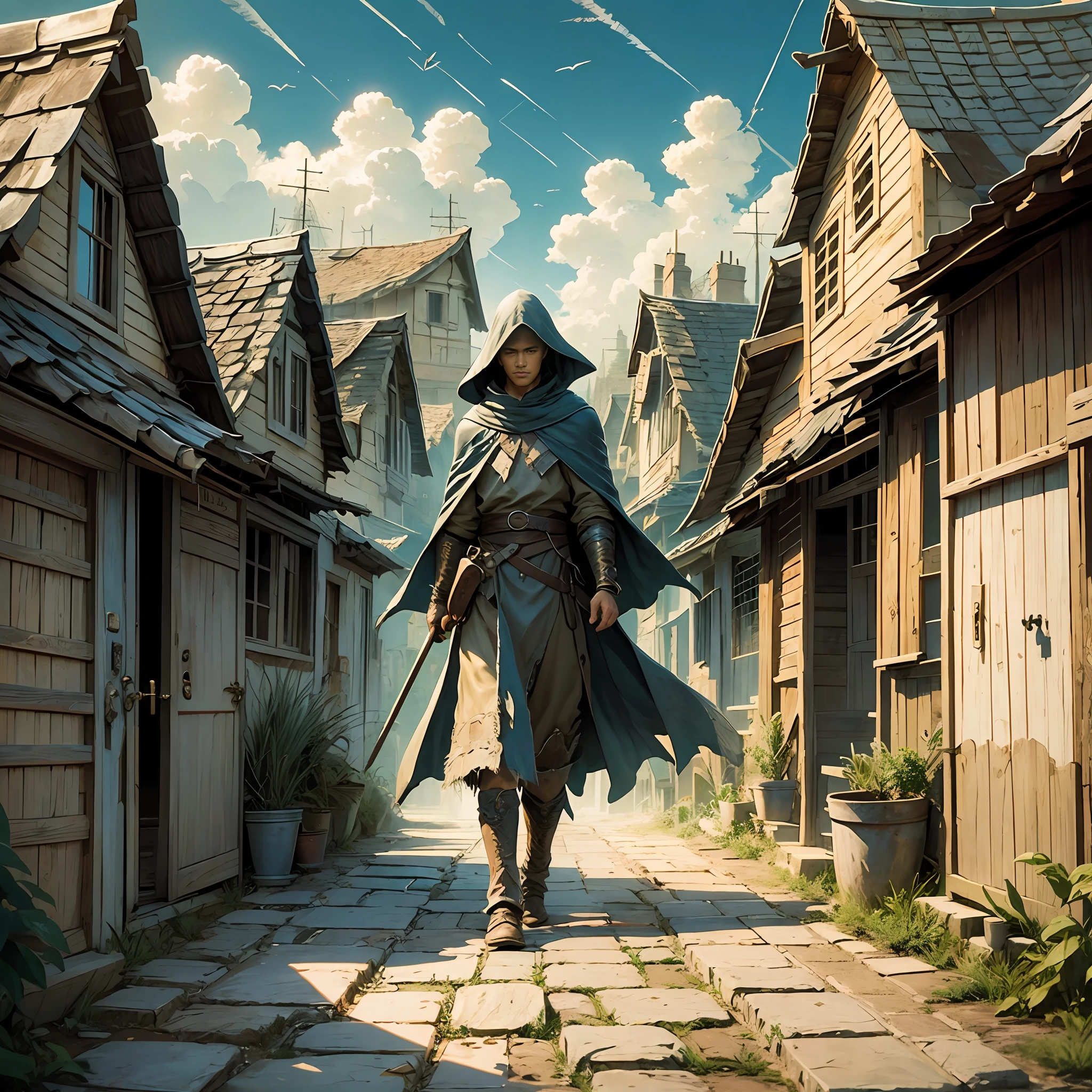 Ultra-ancient, chivalrous, cloaks, shabby houses --auto --s2