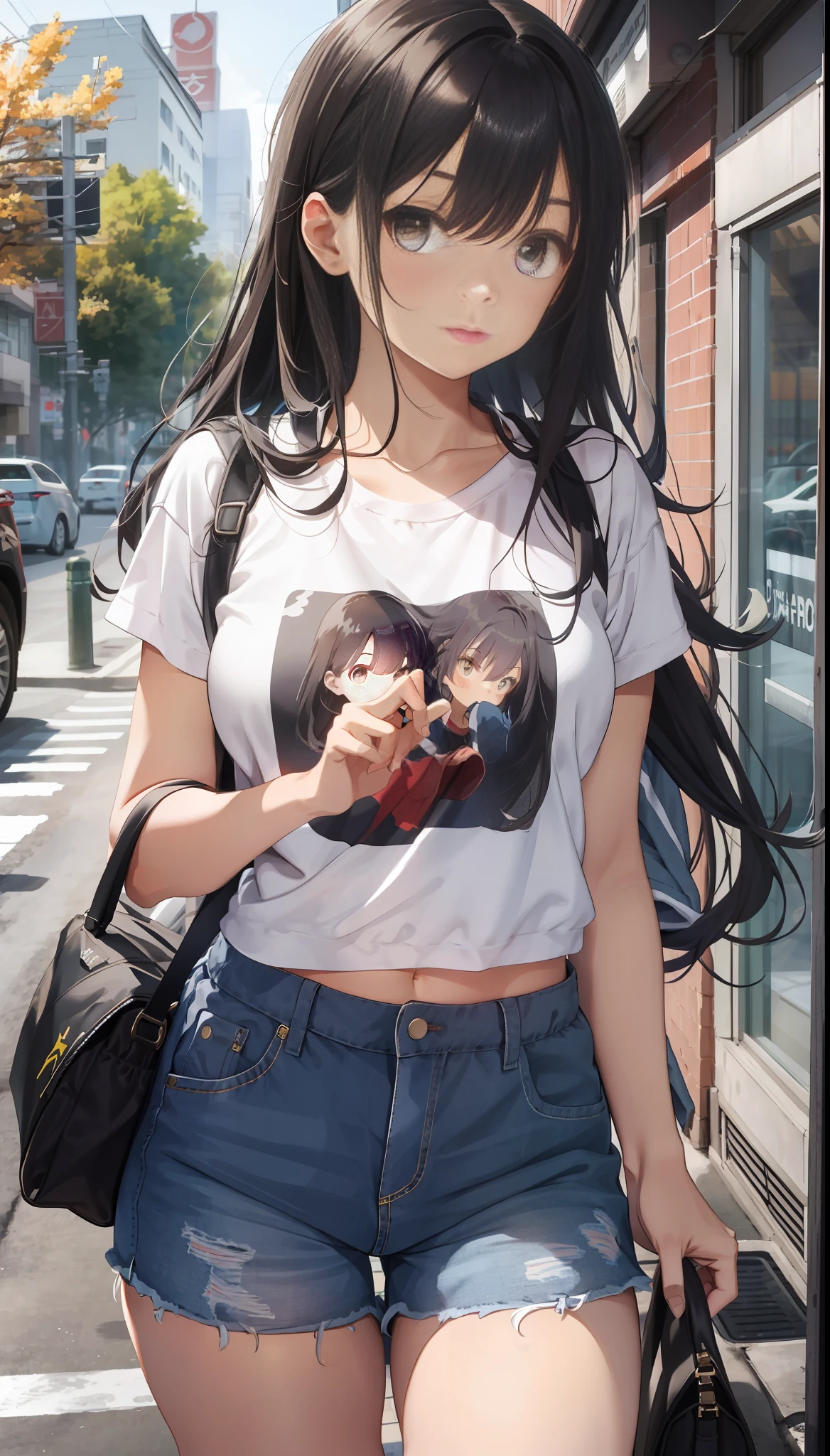 After school, casual outfit, shorts, sweatshirt, girl