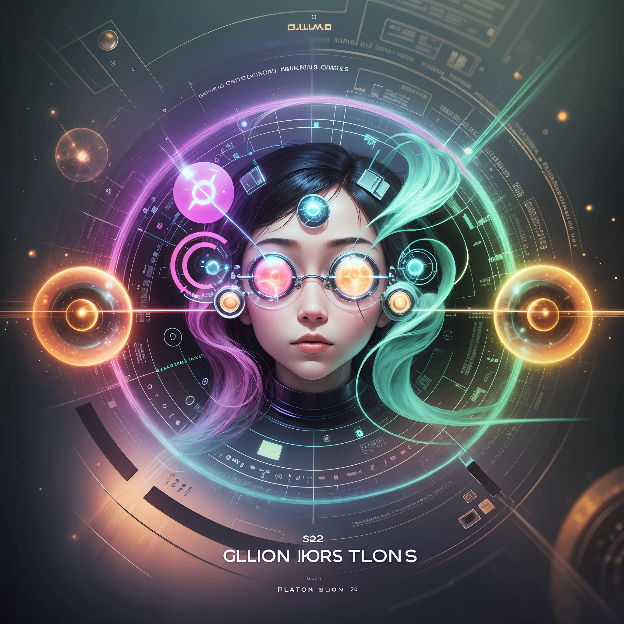 Album cover, music, lo-fi, subatomic particles, quarks, photons, gluons --auto --s2