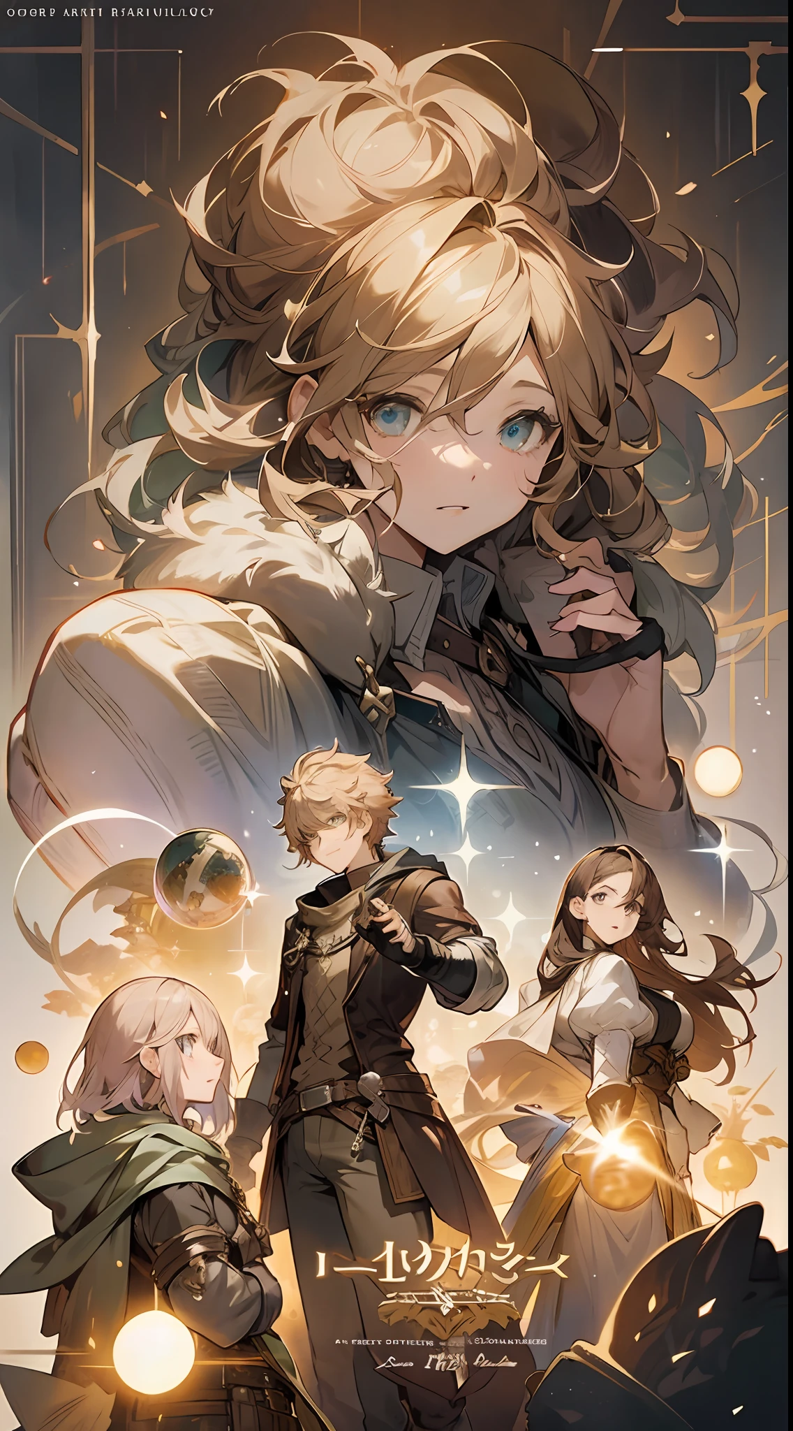 a couple of anime characters standing next to each other, octopath traveler, romance book cover, boris valejo. octopath traveler, octopath traveller style, hands holding big glowing orbs, artbook artwork, full art illustration, official art, official artwork hdr, promotional art, character album cover, light novel cover art, official artwork, romance novel cover