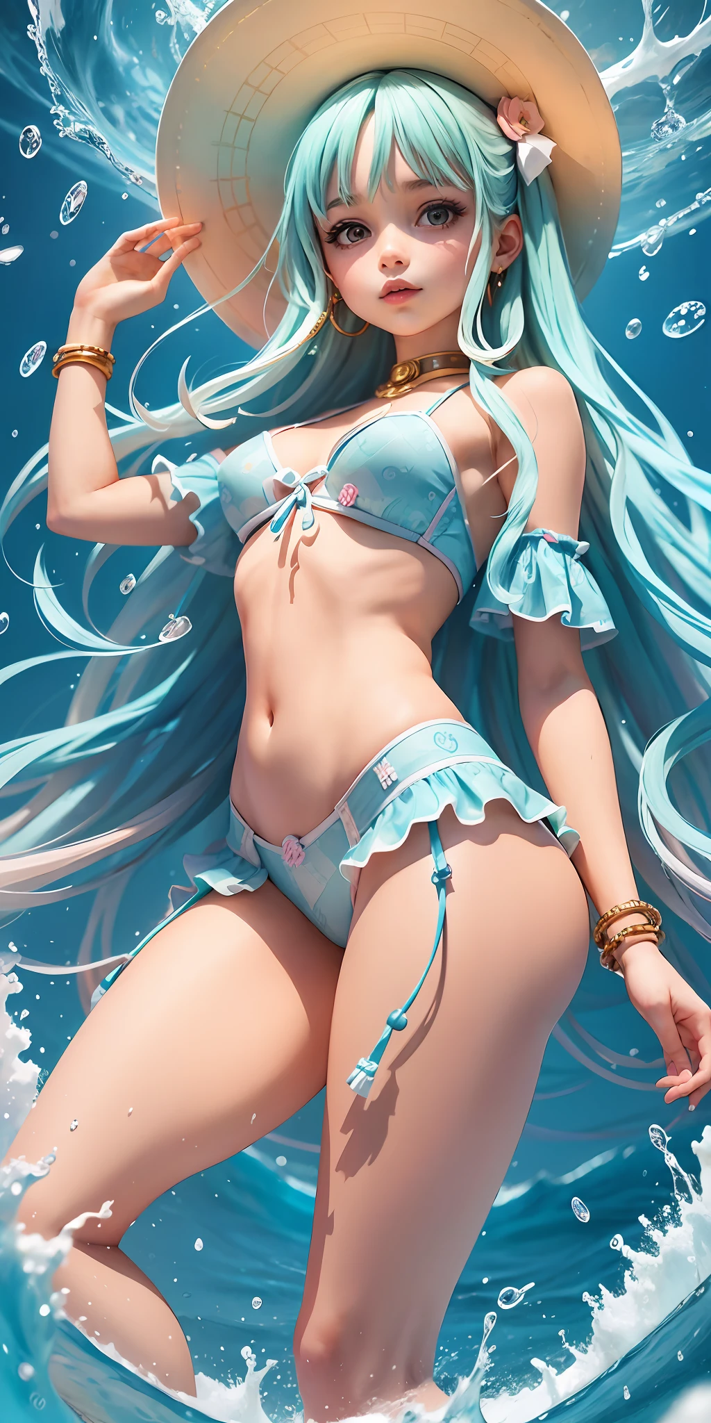 Aquarius background, girl