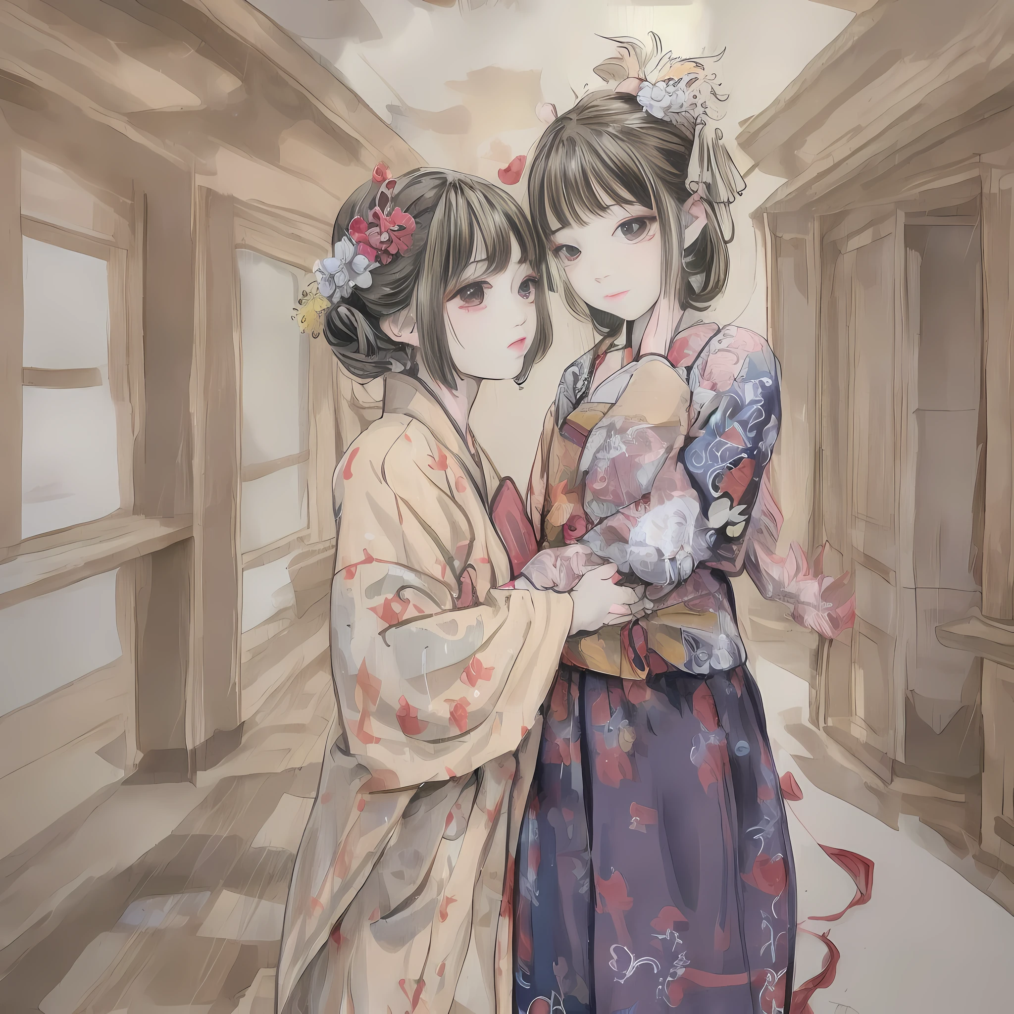 Affectionate looking at boys and girls, Chinese opera style --auto --s2