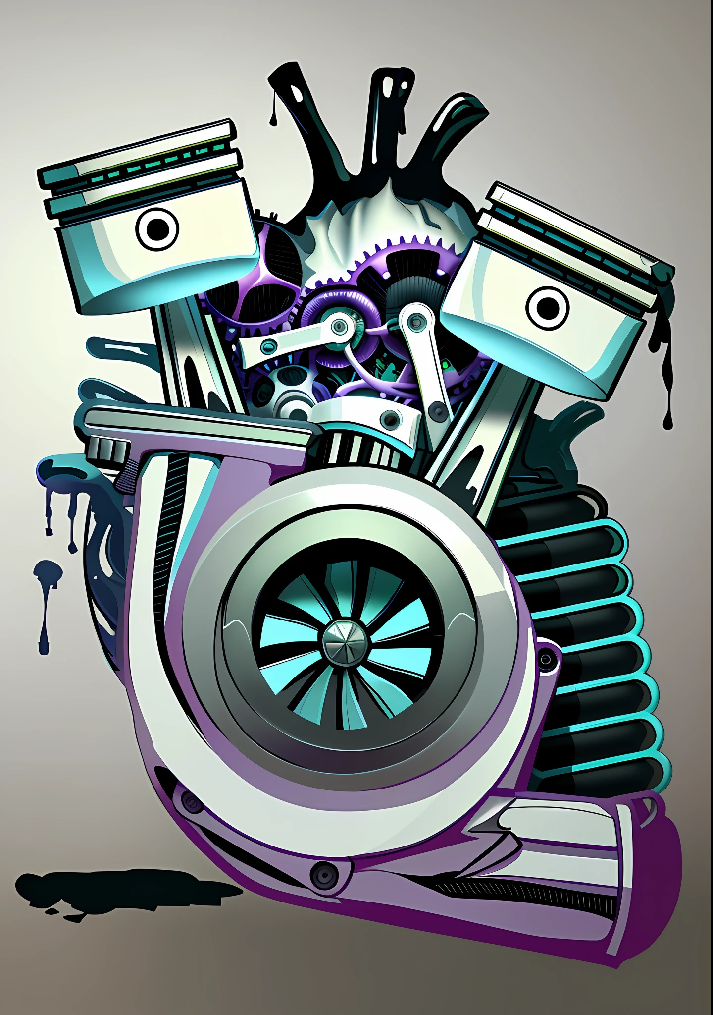 a cartoon image of a motorcycle engine with a heart on it, mechanical heart in center, combustion engine, car engine concept, crying engine, engine, car engine, detailed vectorart, real engine, cycles engine, highly detailed vector art, full color digital illustration, insane engine, hd illustration, hyper detail illustration, featuring engine, frostbite 3 engine, engines, easynegative
