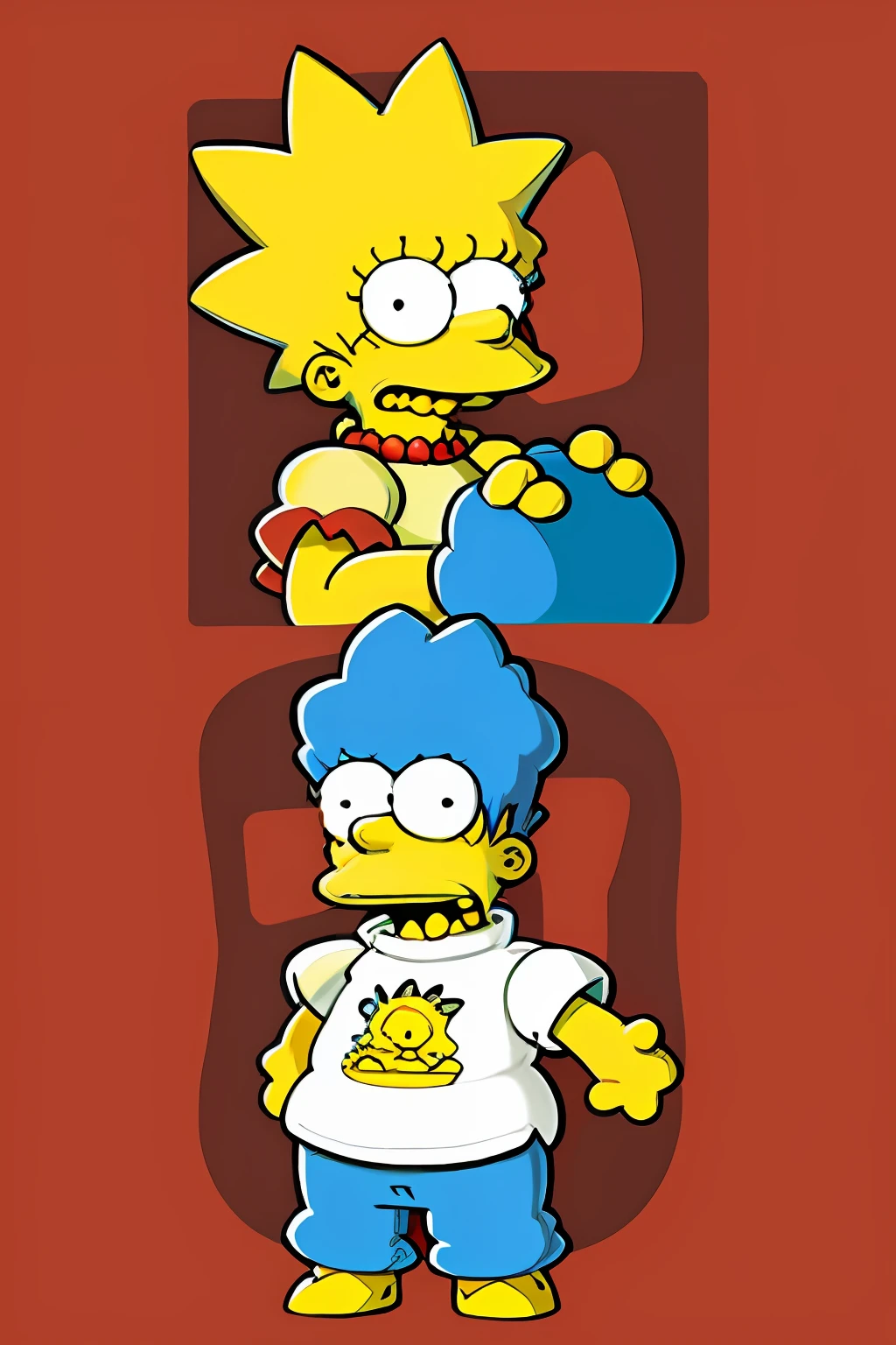 /generate a print Simpsons t-shirt, pokemon style