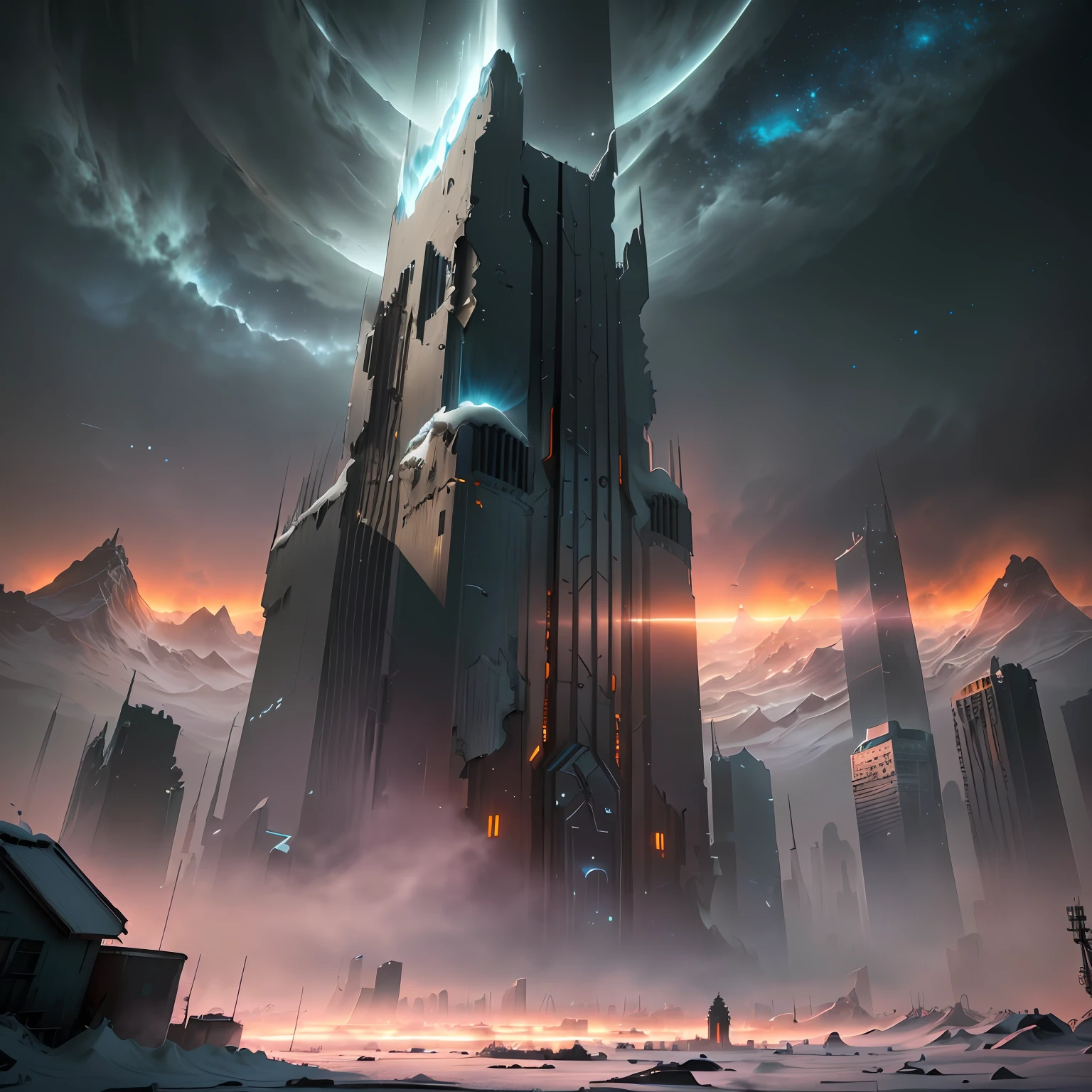 Photographing an ice tower apartment floating on the surface of the sun from space