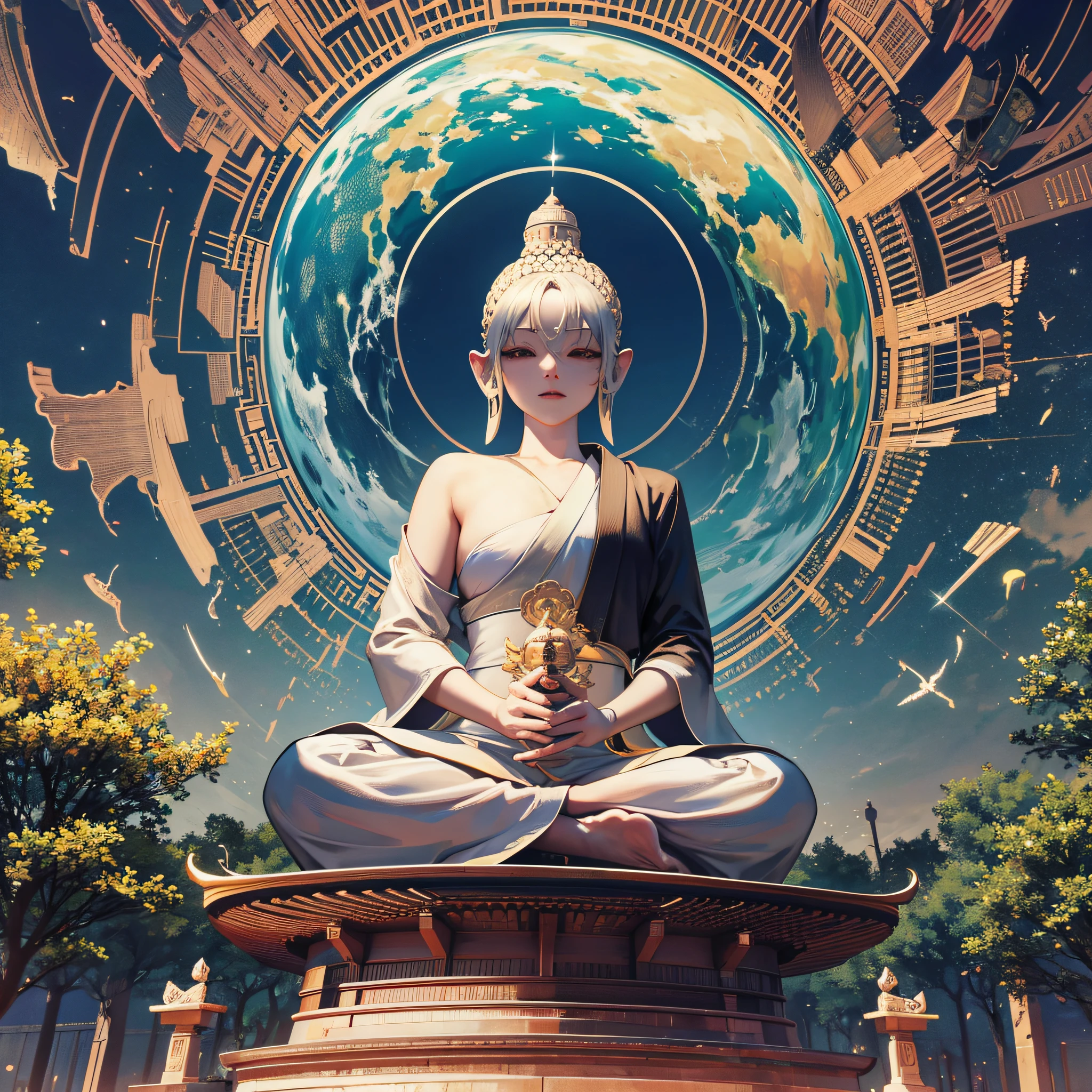 Sky, Real 3D, Photo Quality 16K/8K, Fantastic, Ryujin, Falling Null, Round Sky, Circle Null, Le Immediate Color Immediate Null, Buddhism, Buddha, --auto --s2