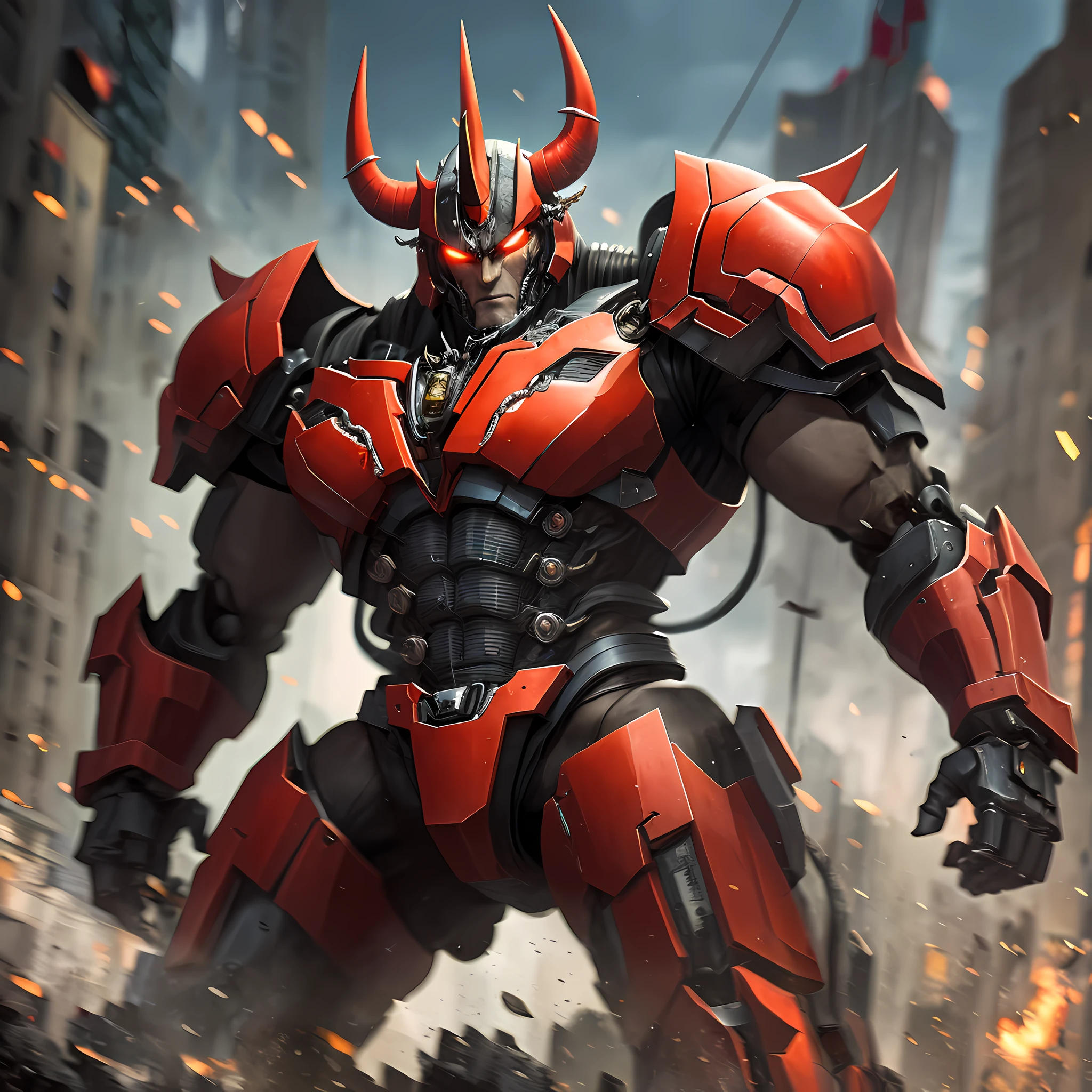The manic Bull Demon King is shackled by mecha shackles, creating a mecha-style atmosphere. --auto --s2