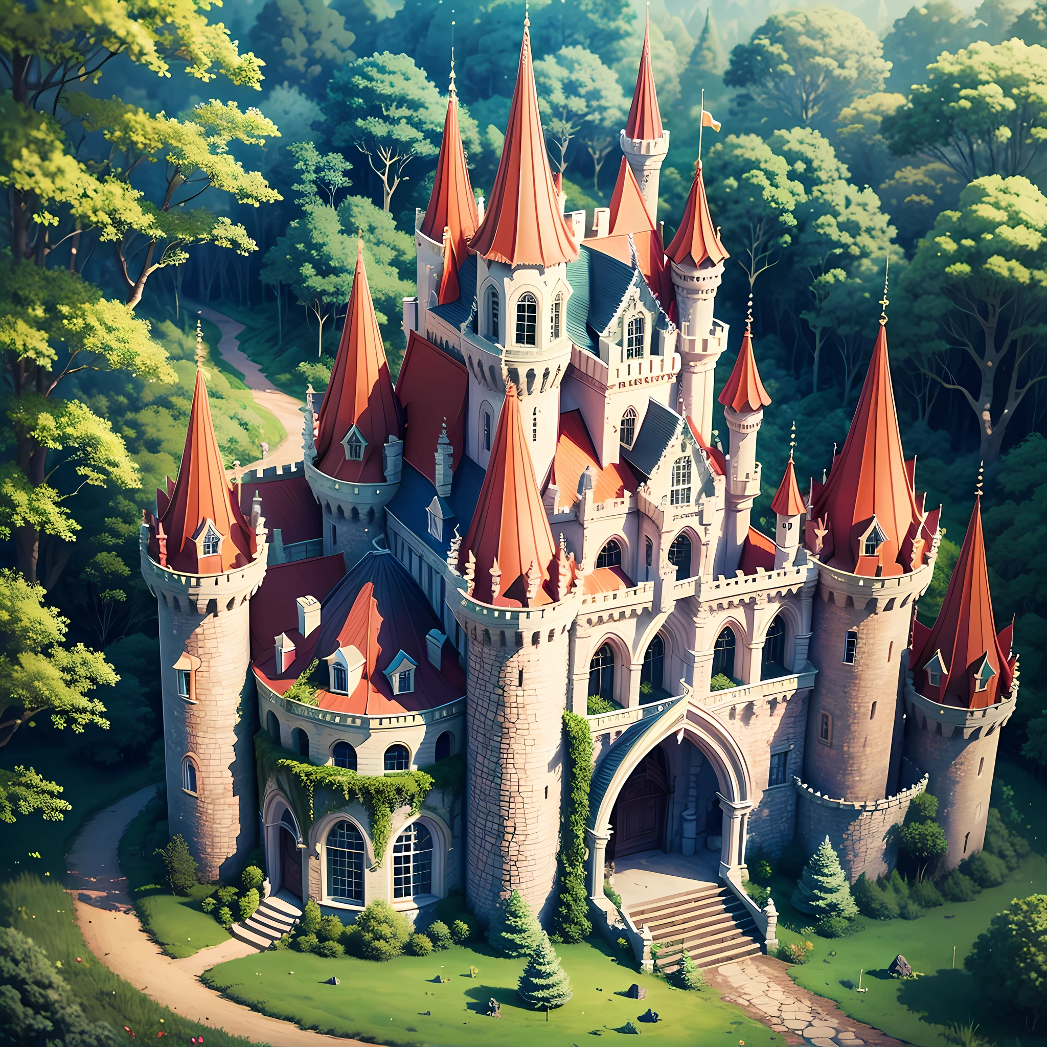 Enchanted castle in the forest. --auto --s2