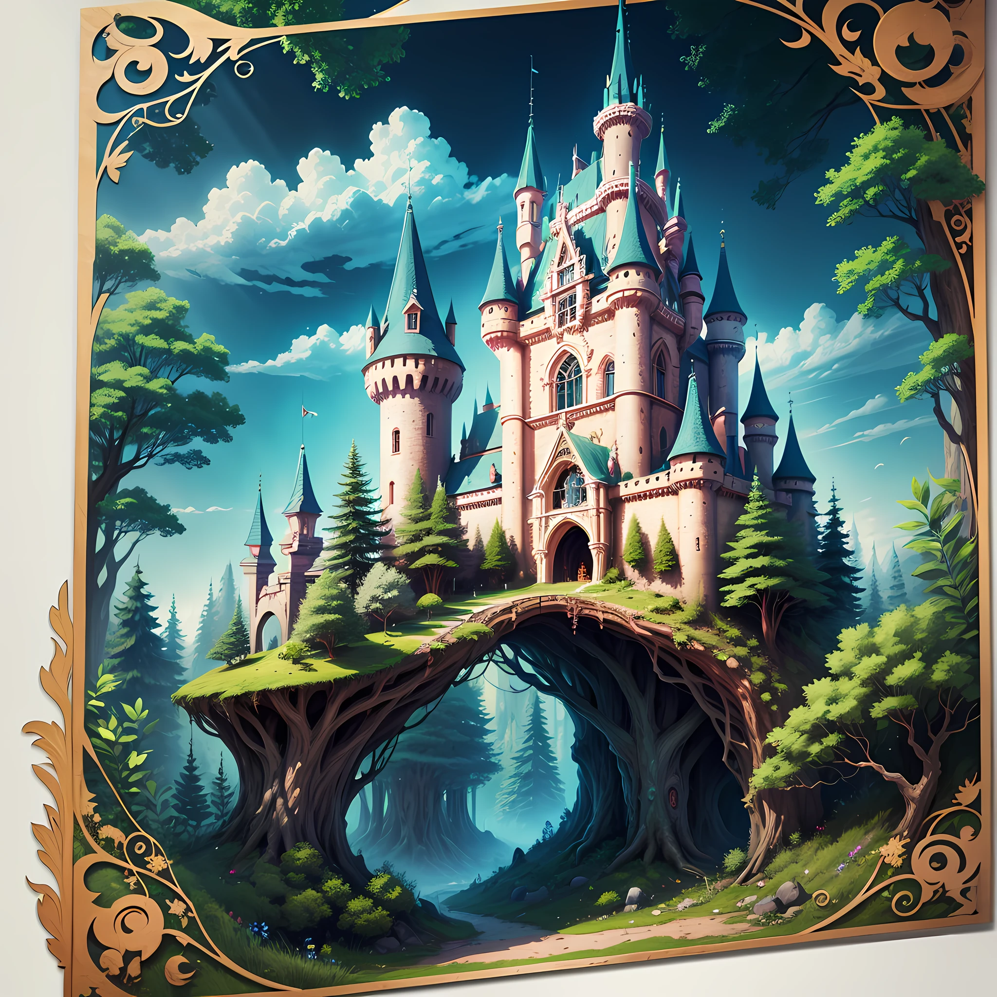 Enchanted castle in the forest. --auto --s2