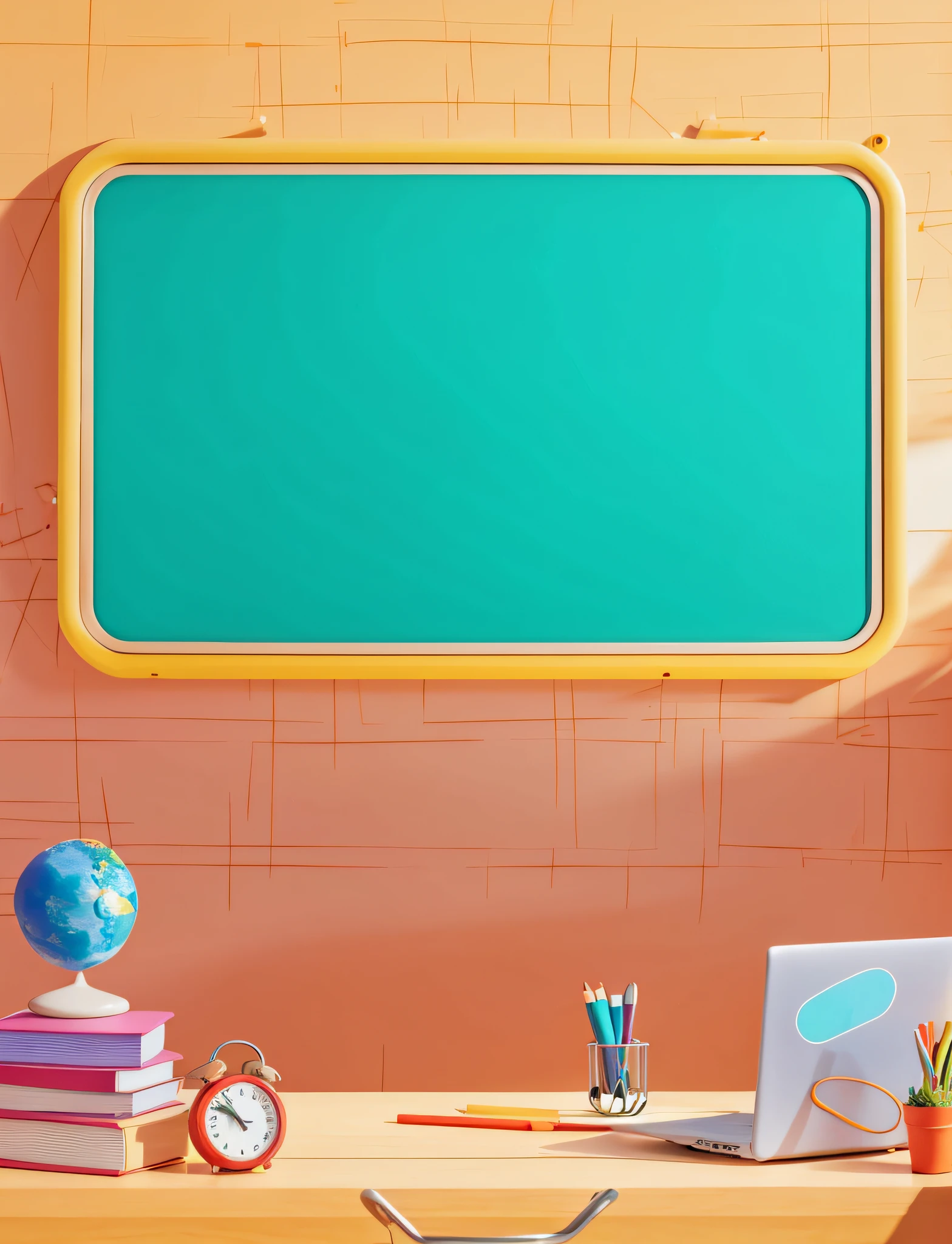 There is a table with laptop and chalkboard, classroom background, rich desktop element with rich colors, high school background, detailed school background, background art, personal room background, basic background, background blackboard, random background scene, background artwork, empty background, magic lab background, school classroom, blank background, solid color background, clean background, workshop background, background (solid), classroom, phone background