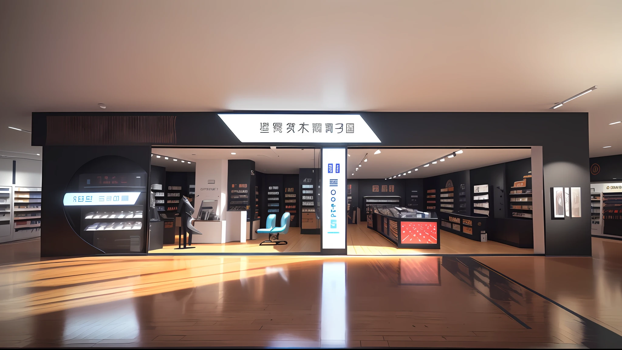 there is a store with a bicycle in the middle of the room, official store photo, show room scene, photo for a store, exhibition, electronic case display, promotional render, eva, by Ni Yuanlu, vision, vivid), 🦩🪐🐞👩🏻🦳, 王琛, product display, vr, 2 d cg