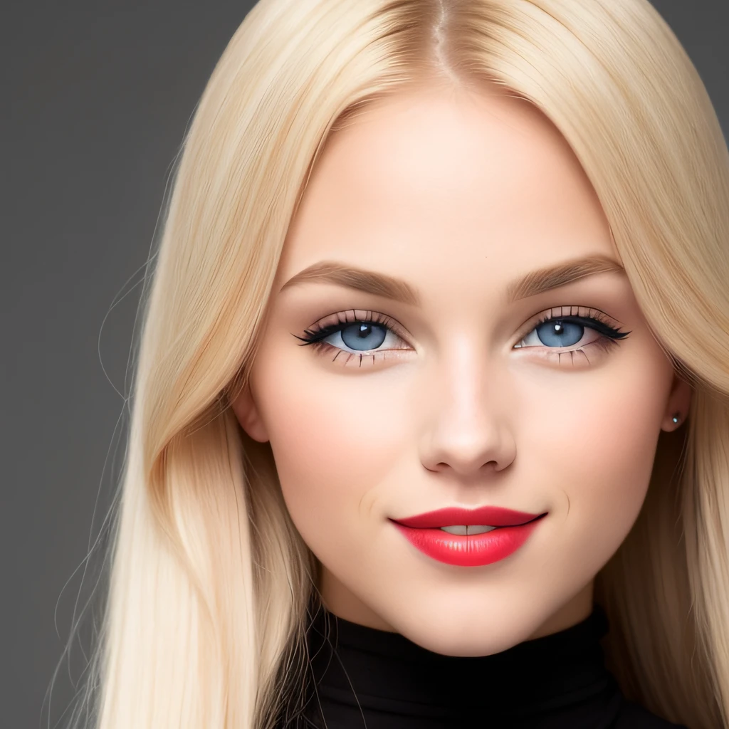 beauty young blonde girl,red lipstic