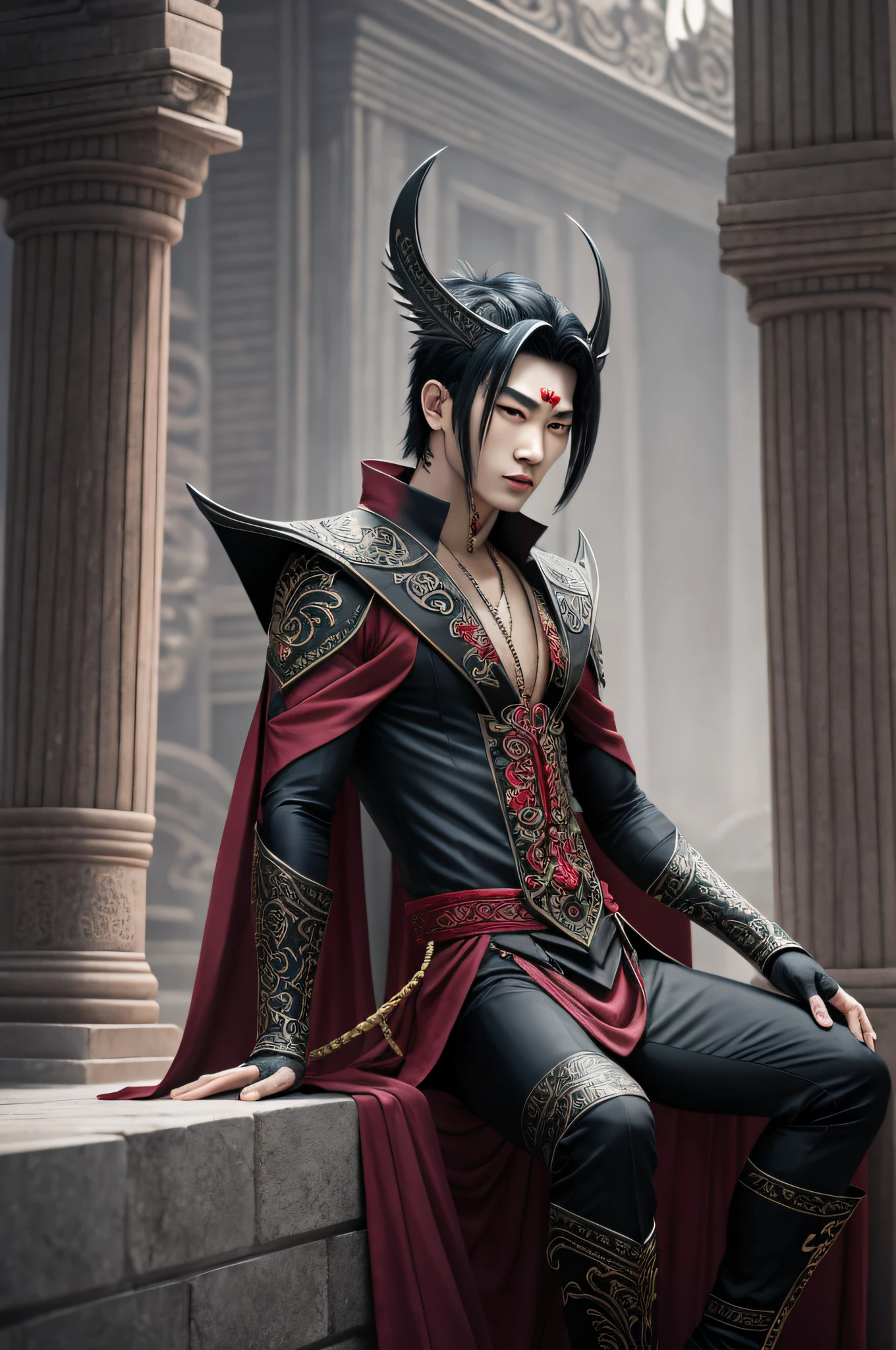 ASIAN VAMPIRE DEITY, MALE, MALE