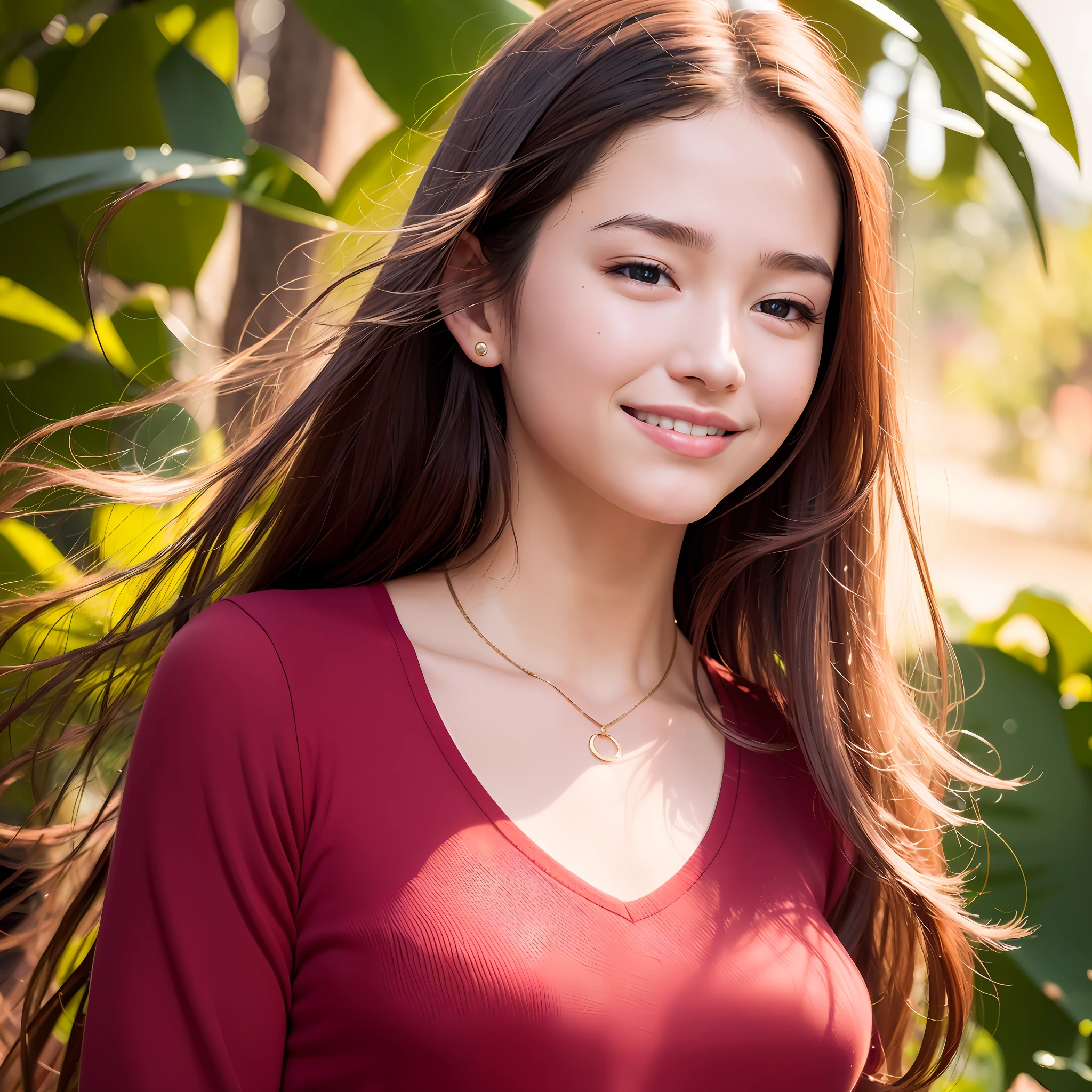 (8K, Best Quality, Masterpiece: 1.2), (Realistic, Photorealistic: 1.37), Super Detail, 1 Girl, Cute, Solo, (Redness of the Nose), (Smile: 1.15), (Mouth Closed) Small, Beautiful Eyes, (Long Hair: 1.2), Floating Hair Novafrog style, slim upper body,