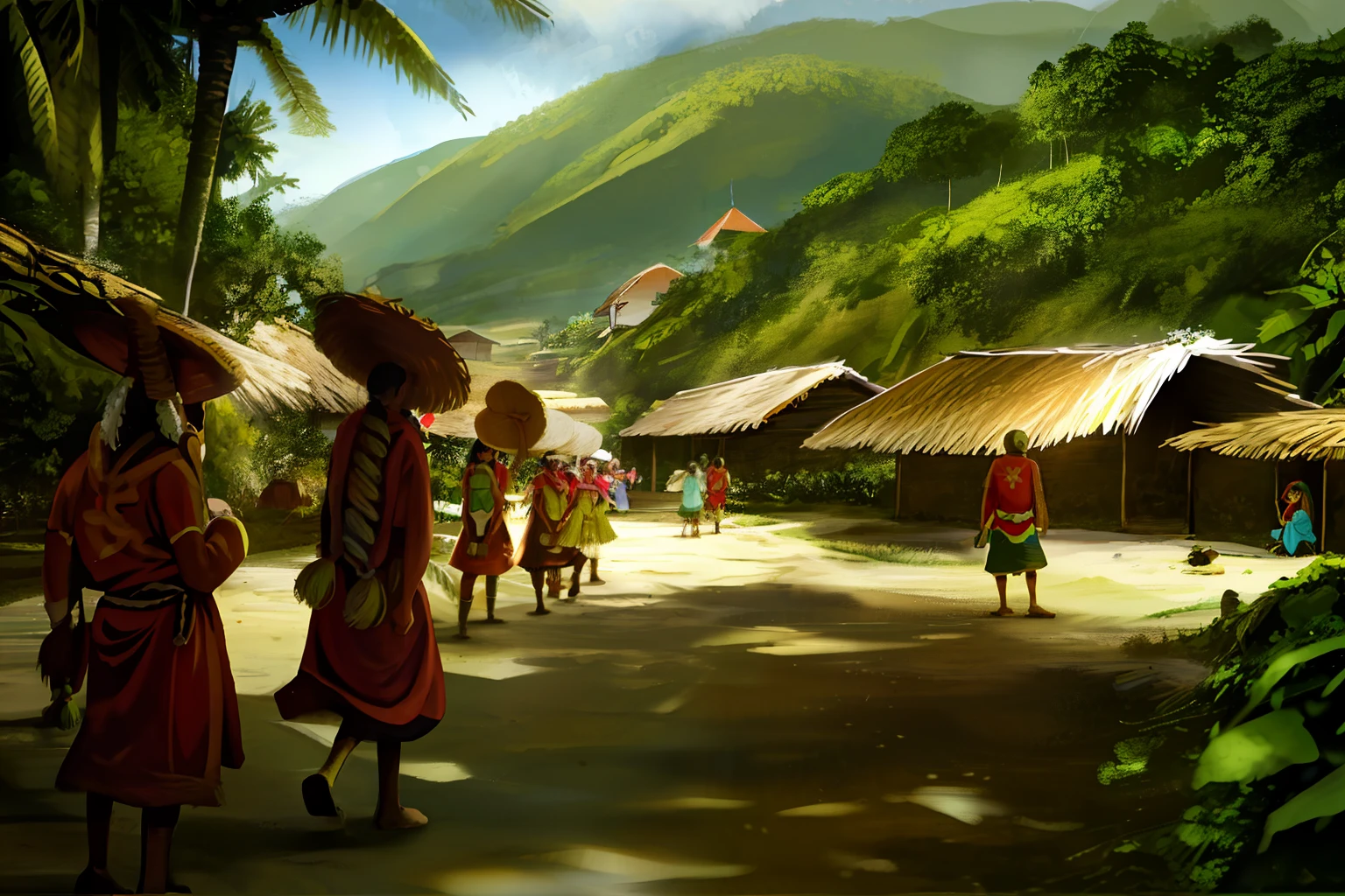 Karajá Indians in the village of Santa Isabel do Morro