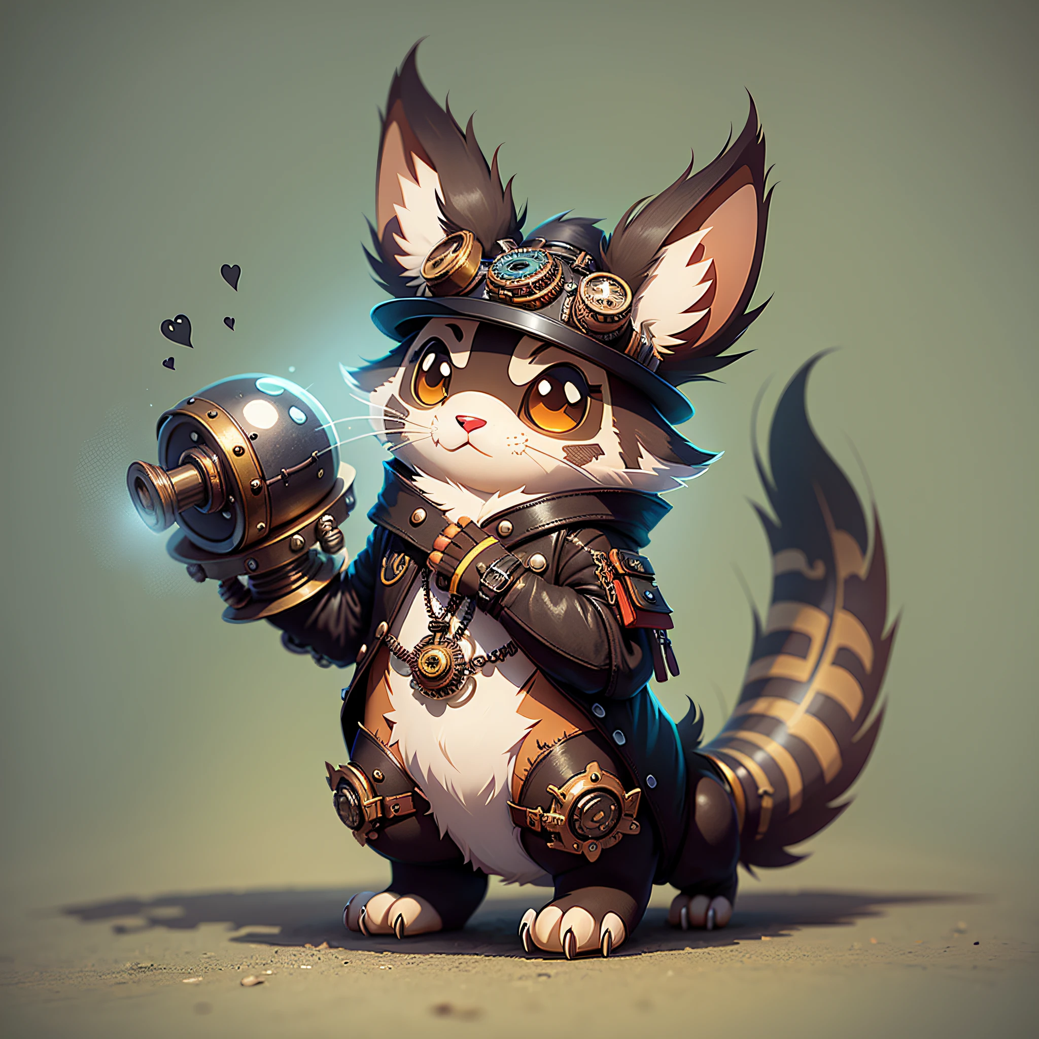 cute cartoon sticker of steampunk animal. vector art style --auto --s2