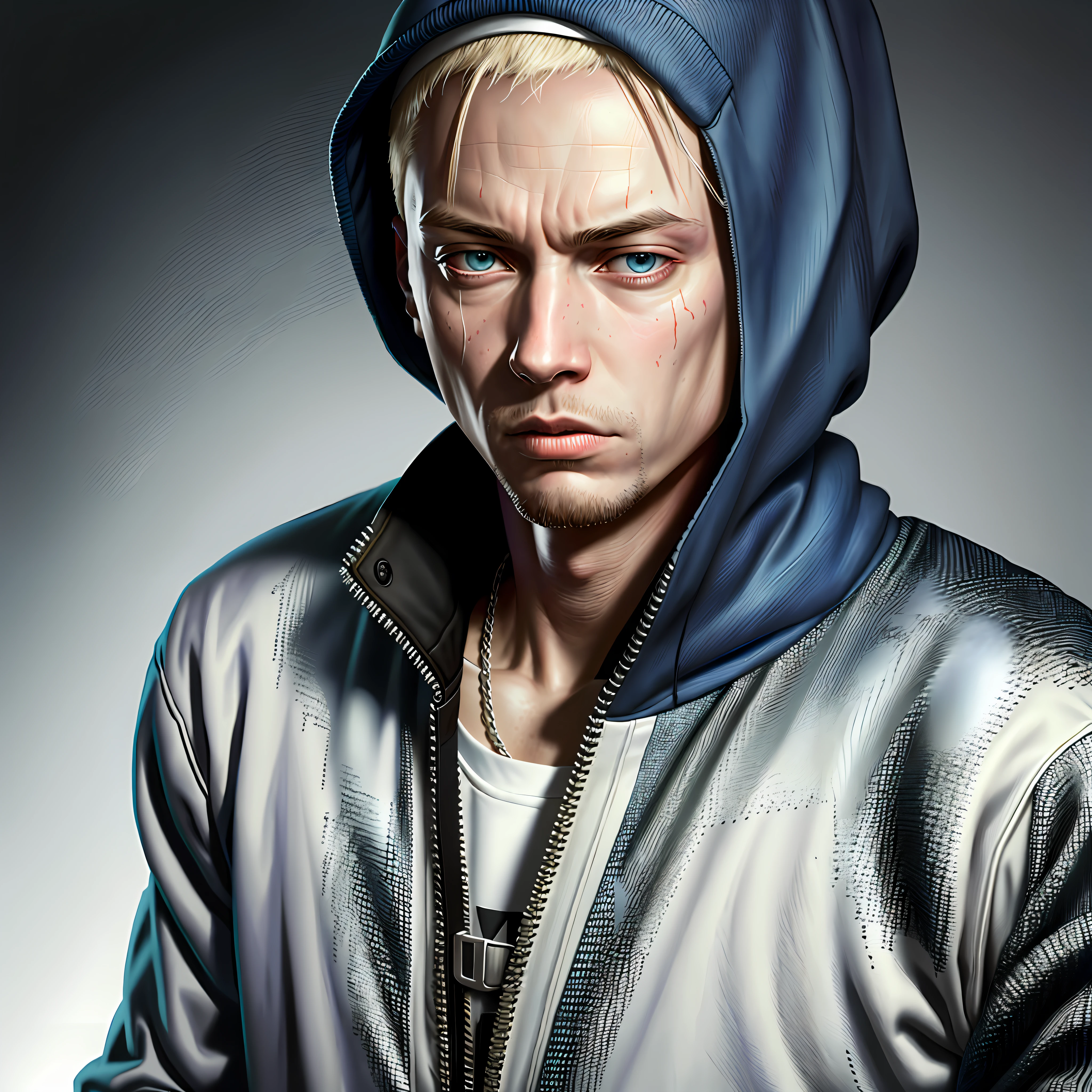 Eminem, potrait hiperealistic, full HD photo