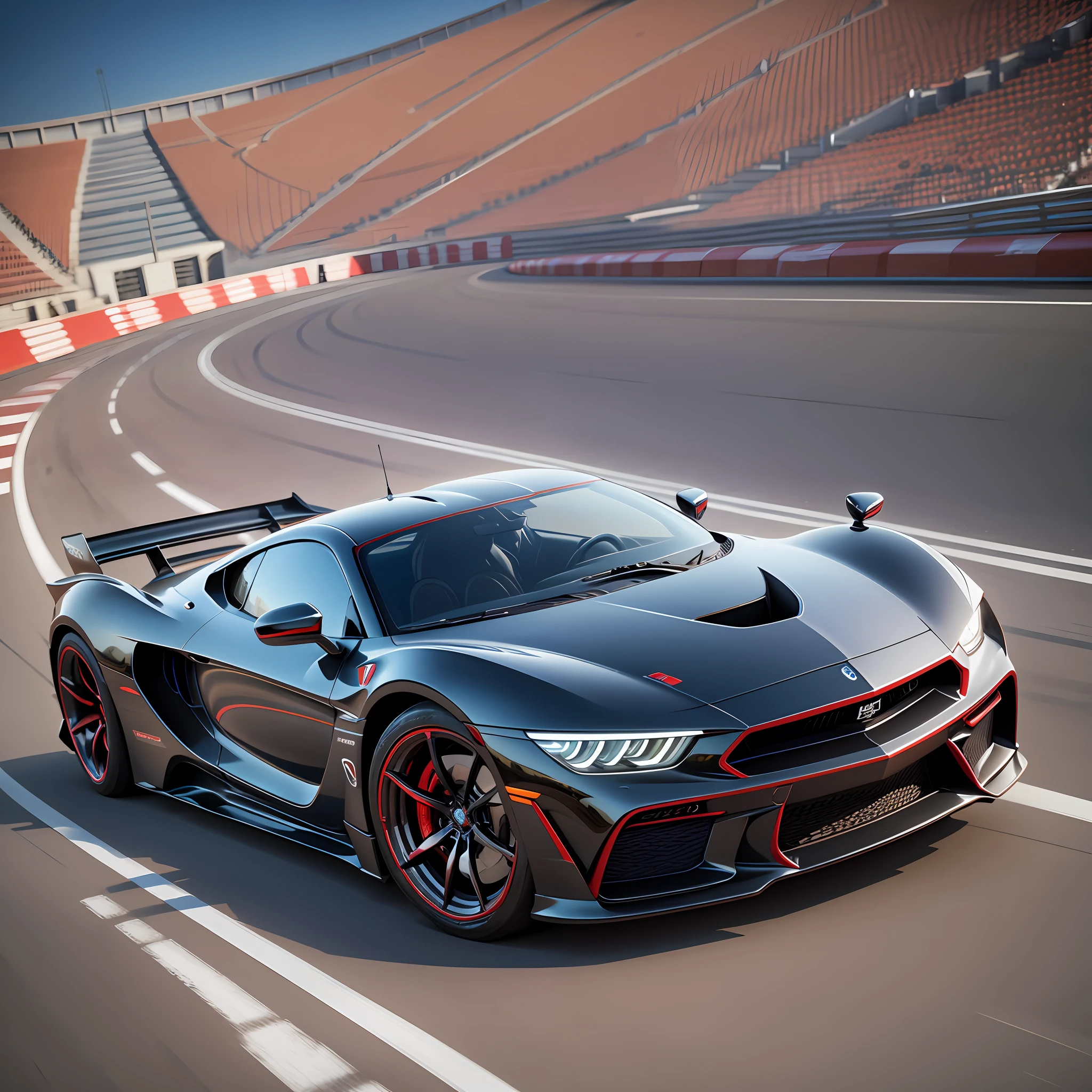 Futuristic car hyper sports red 3d hyper realistic --auto --s2
